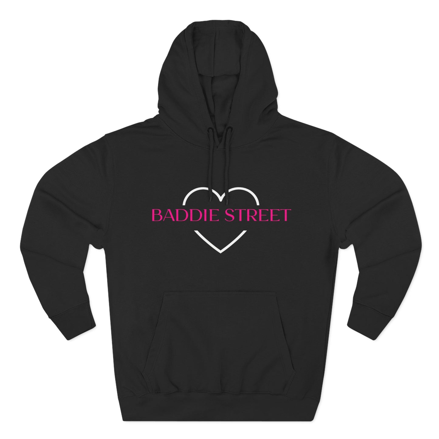 "Baddie Street" Classy Heart Pink Fleece Hoodie