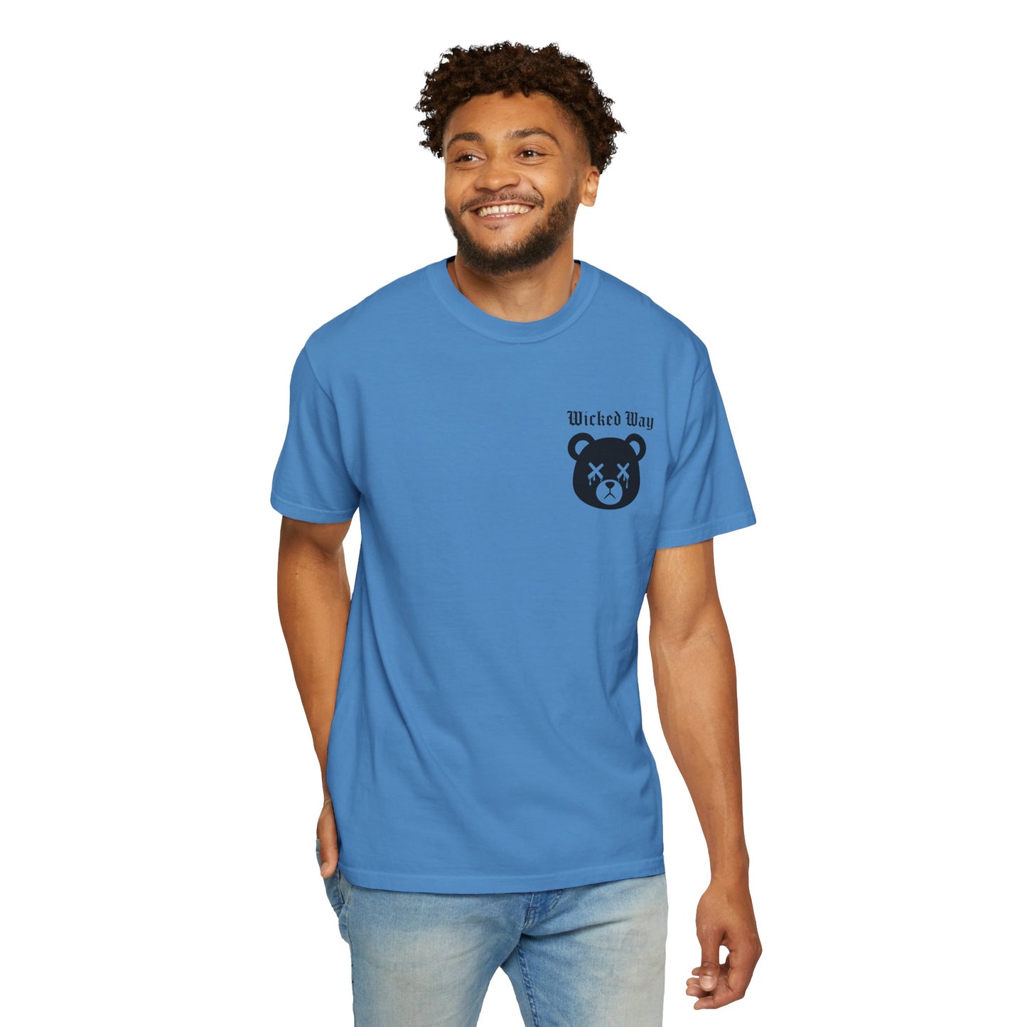 "Wicked Way" Dead Bear Head Pocket Logo Graphic T-Shirt (Multi Color Options)