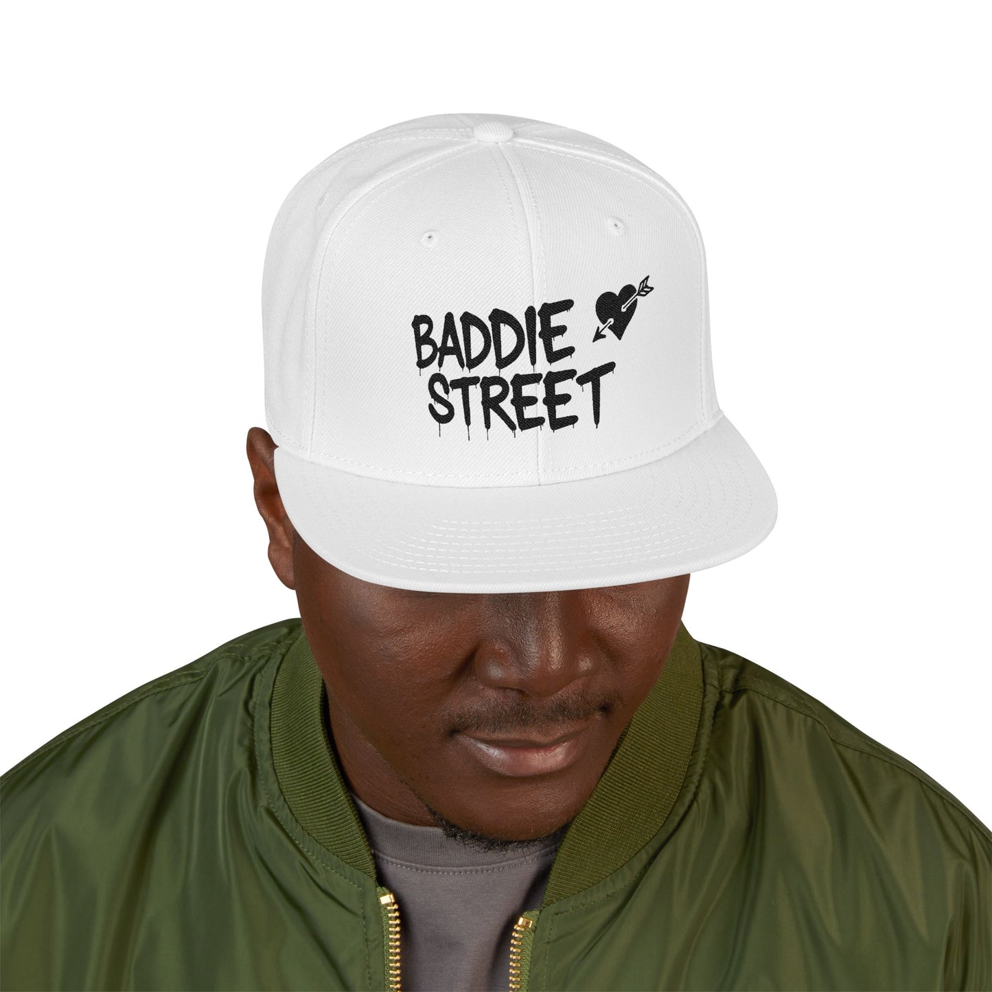 Limited Edition White & Black "Baddie Street" #90 Arrow Heart Alt. Snapback