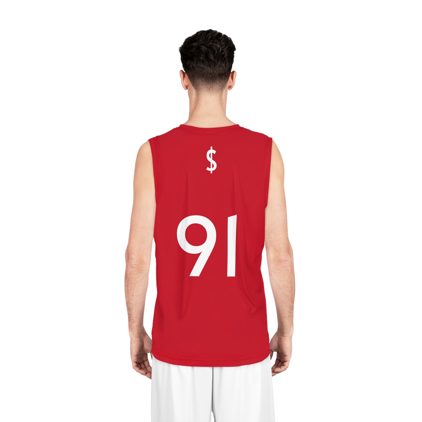 Red "Hustler Ave" #91 Avalanche Motion Basketball Jersey
