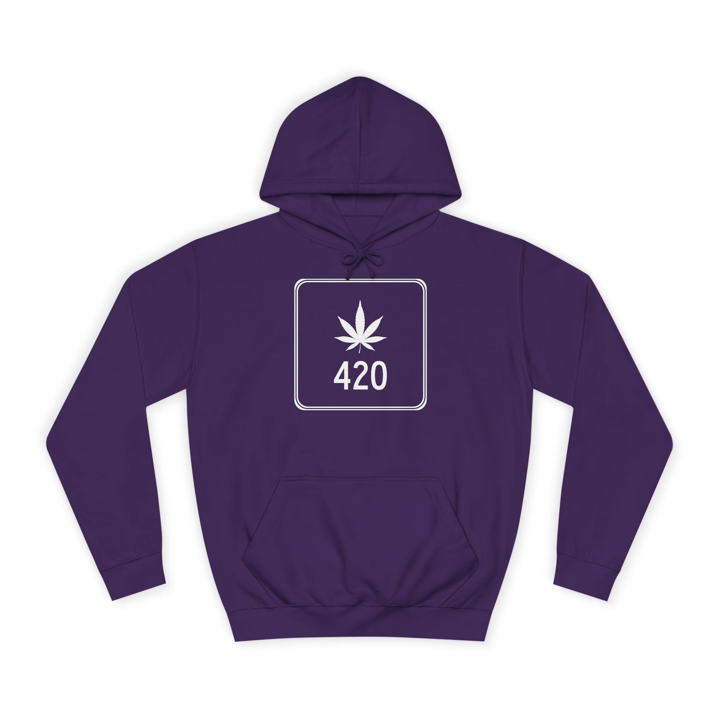 "Hippe Highway" 420 Pot Leaf Sign College Hoodie