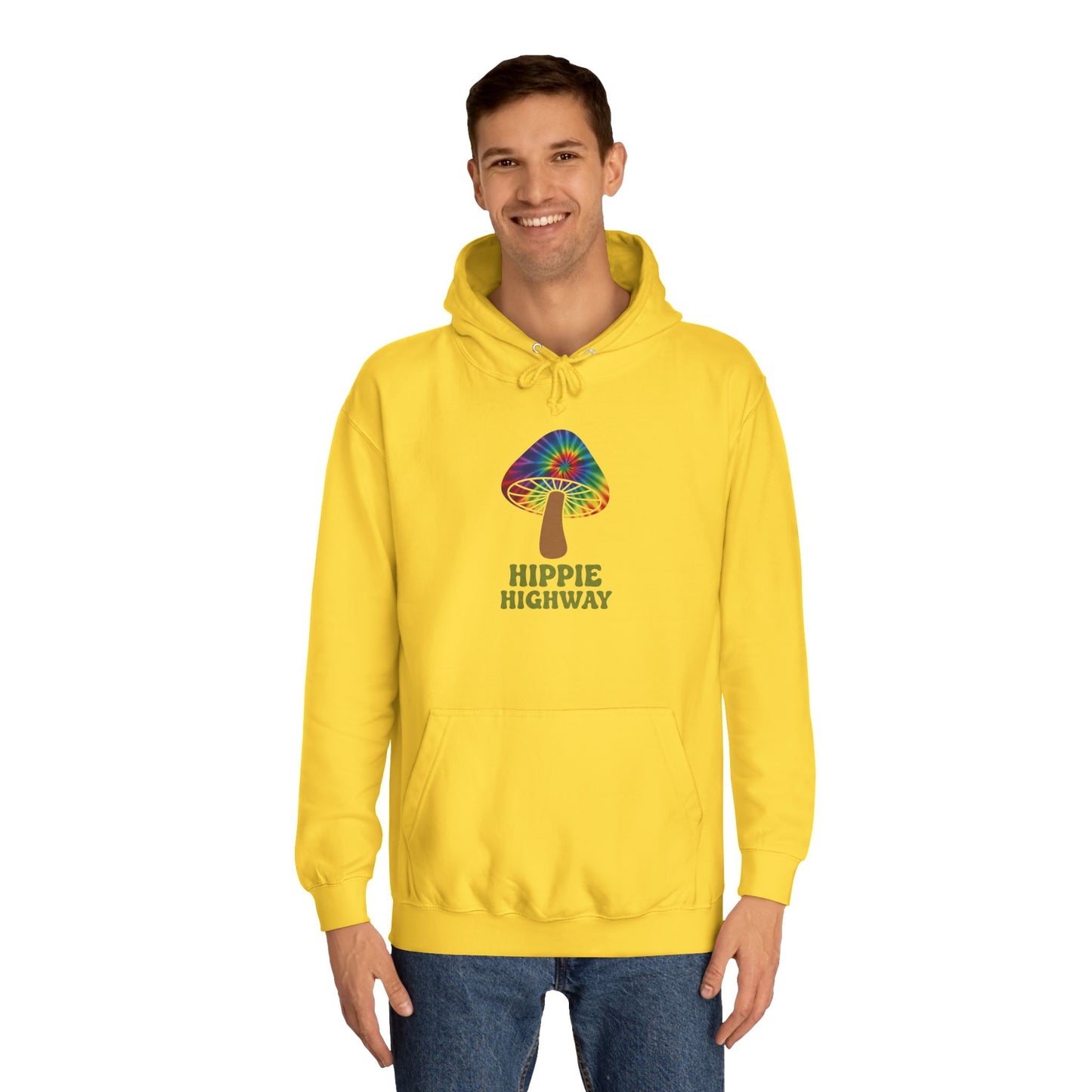 "Hippie Highway" Hippie Mushroom College Hoodie