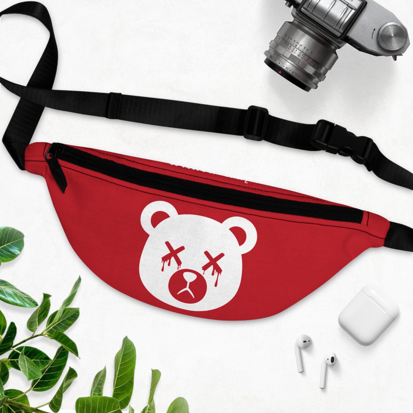 Red w/ White Logo "Wicked Way" Dead Bear Head Fanny Pack