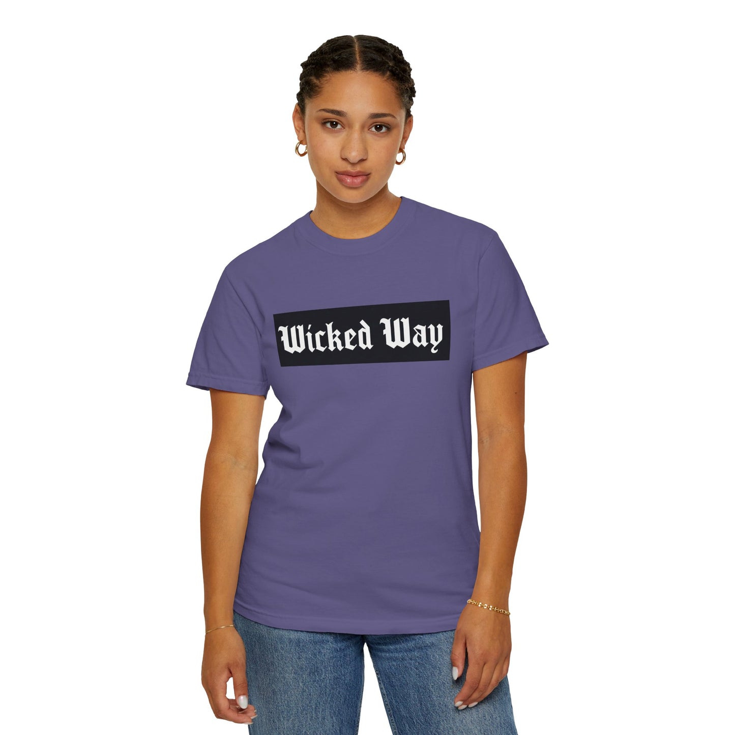 "Wicked Way" Block Gothic Lettering T-shirt