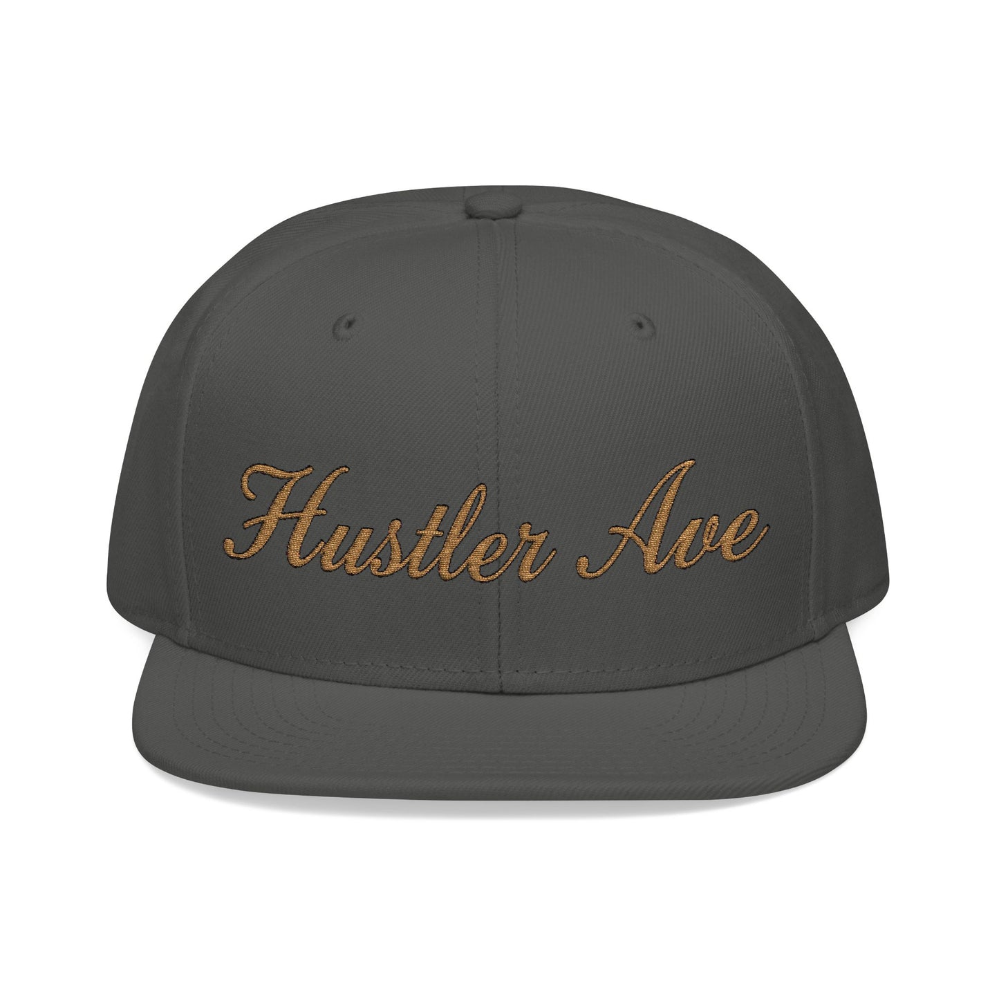 "Hustler Ave" Gold Edition Cursive Snapback Hat