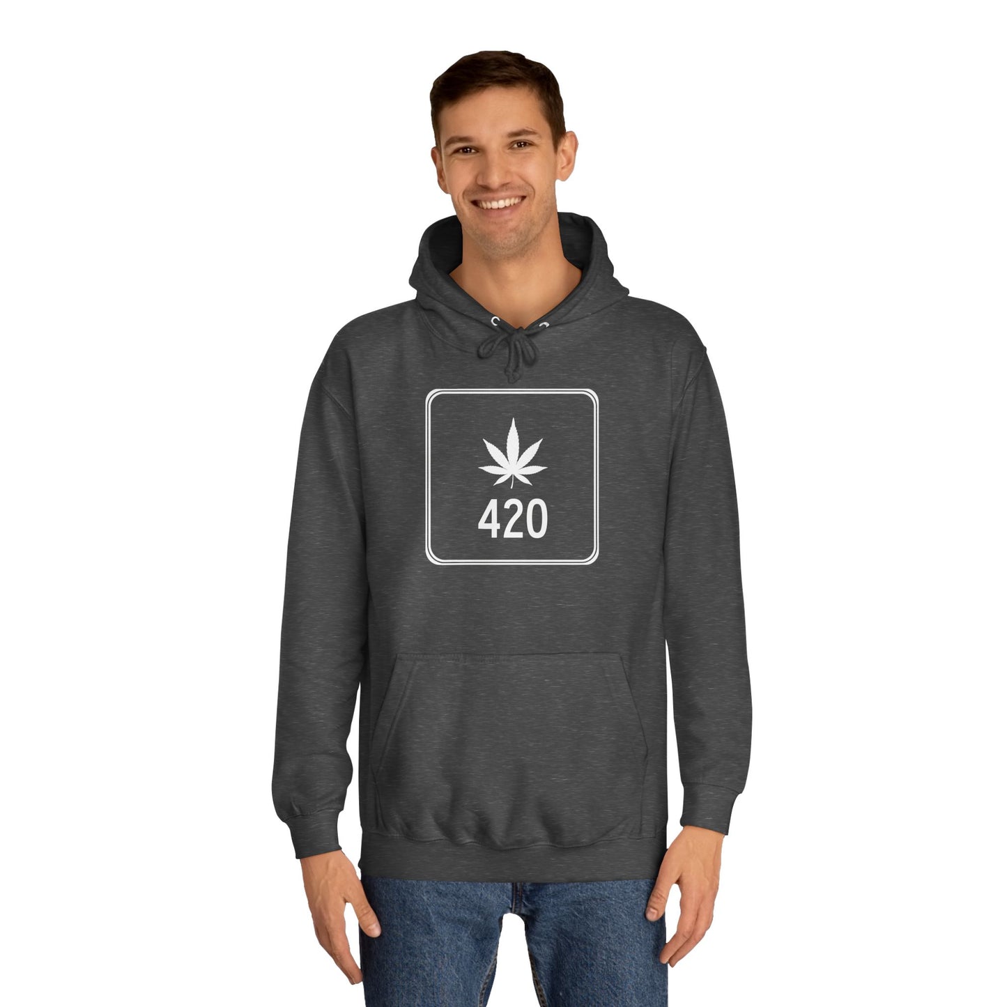 "Hippe Highway" 420 Pot Leaf Sign College Hoodie