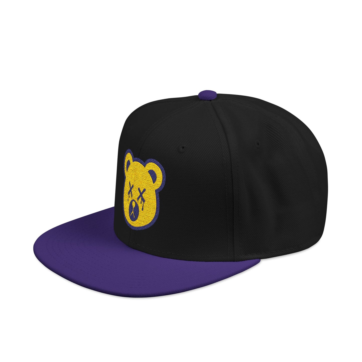 "Wicked Way" Deady Bear Head Yellow & Purple Logo Snapback