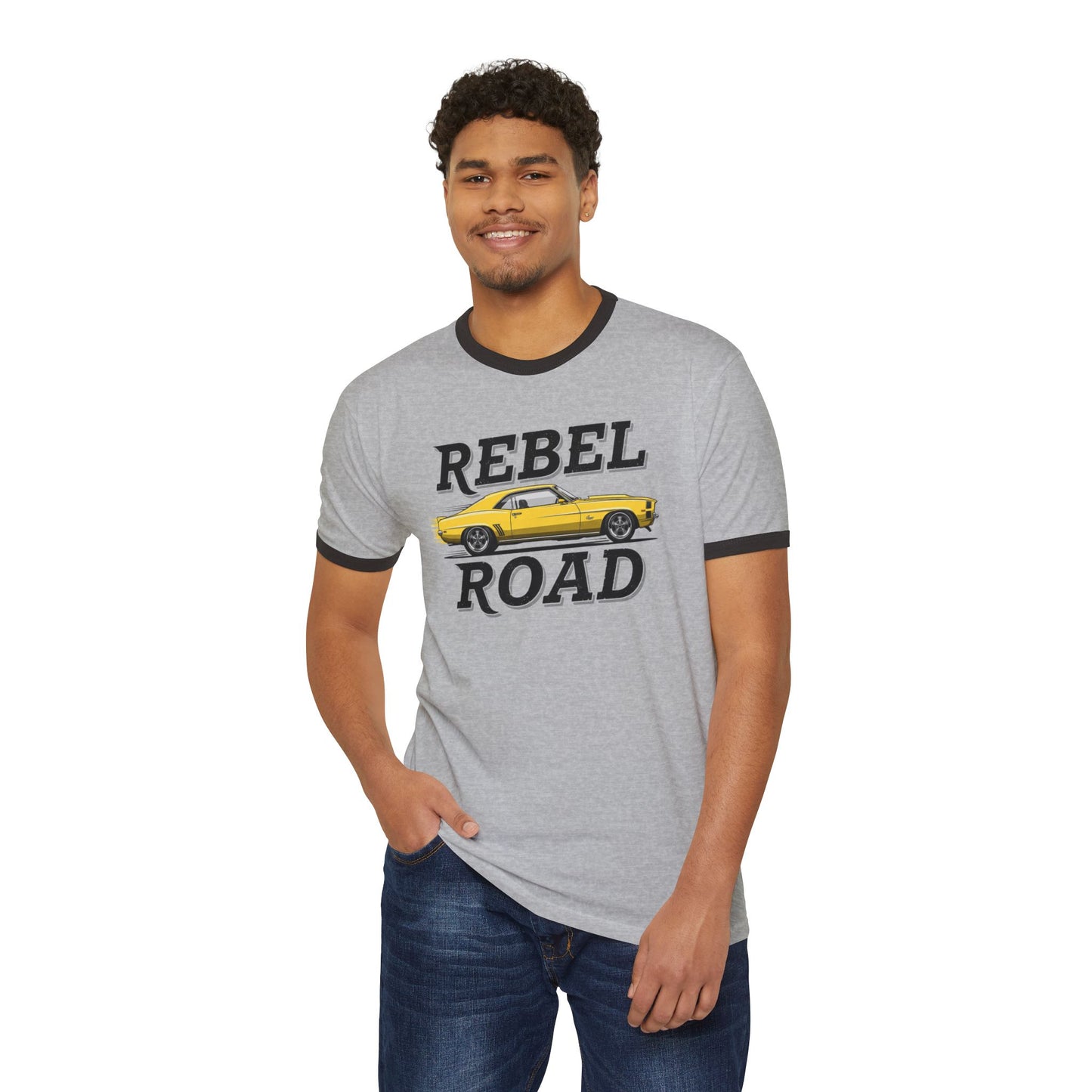 "Rebel Road" Straight Away Cotton Ringer T-Shirt
