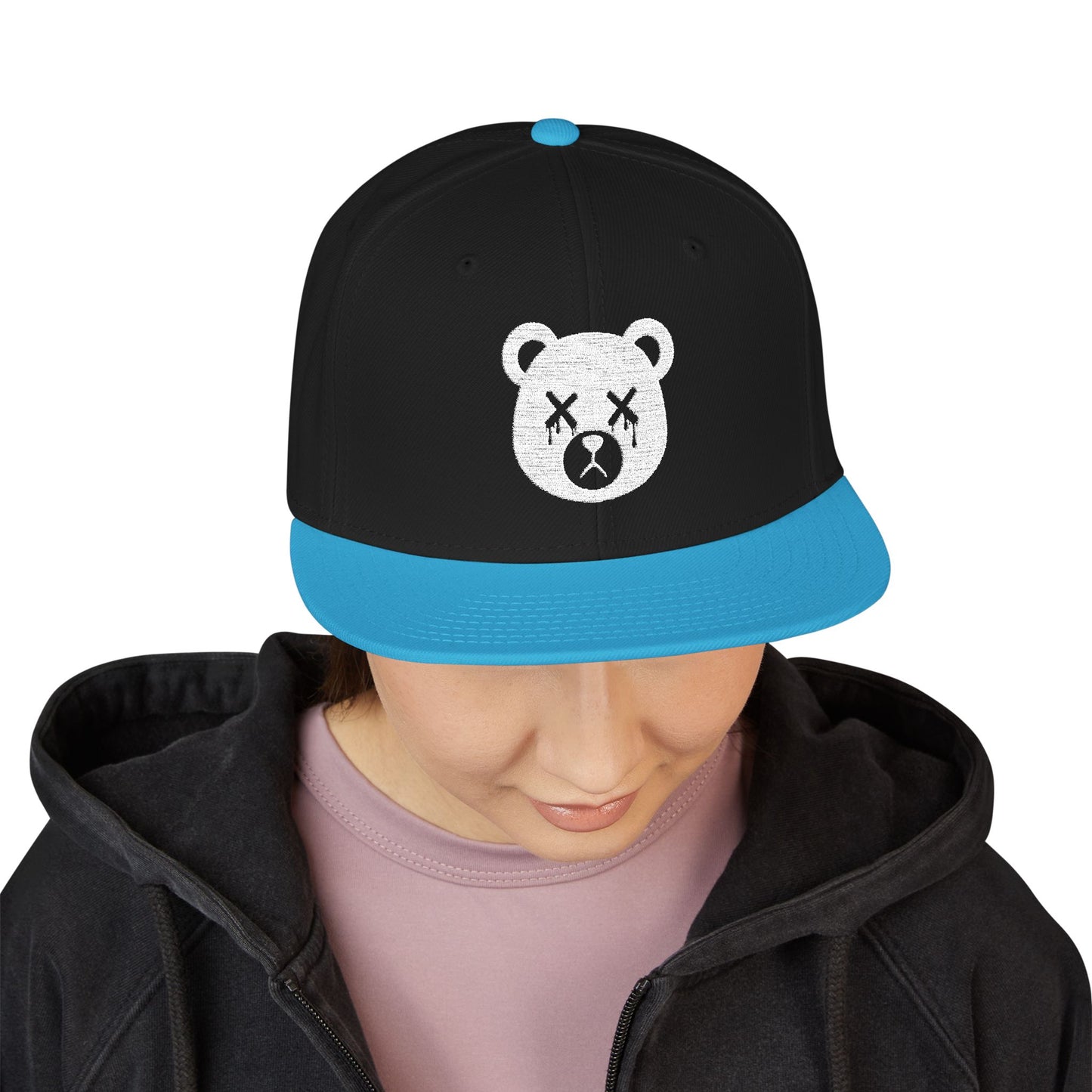 "Wicked Way" Dead Bear Head Alt. White Logo Snapback Hat (Multi Color Options)