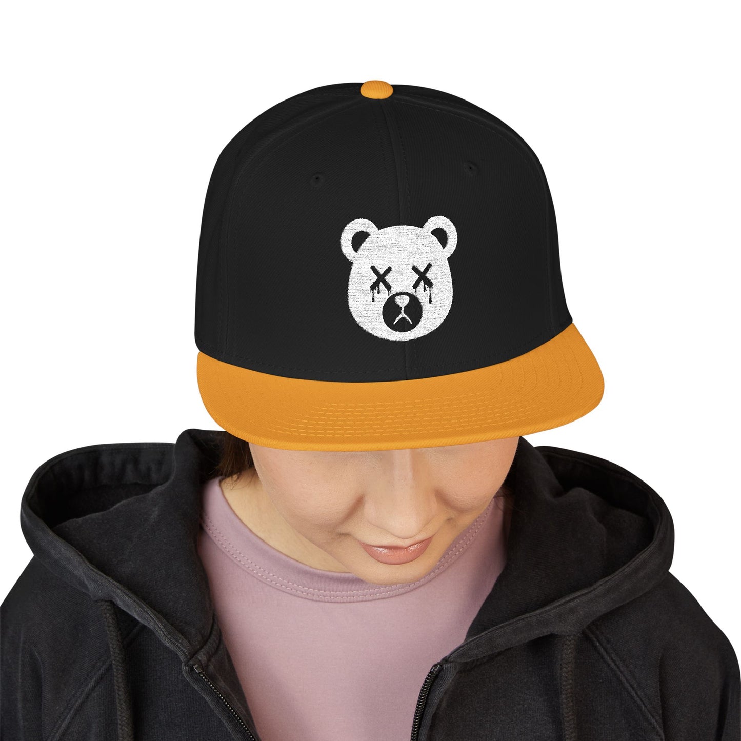 "Wicked Way" Dead Bear Head Alt. White Logo Snapback Hat (Multi Color Options)