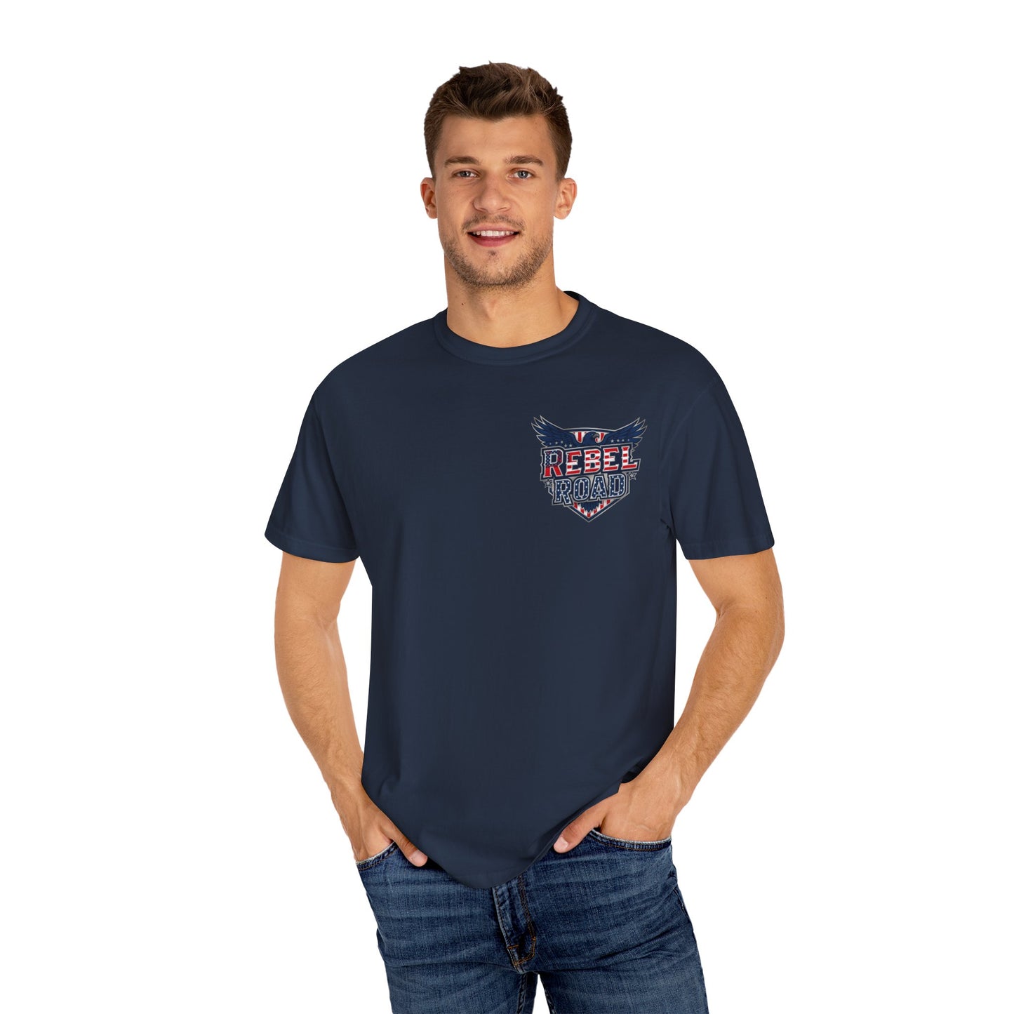 "Rebel Road" American Dream Pocket Logo Graphic Tee