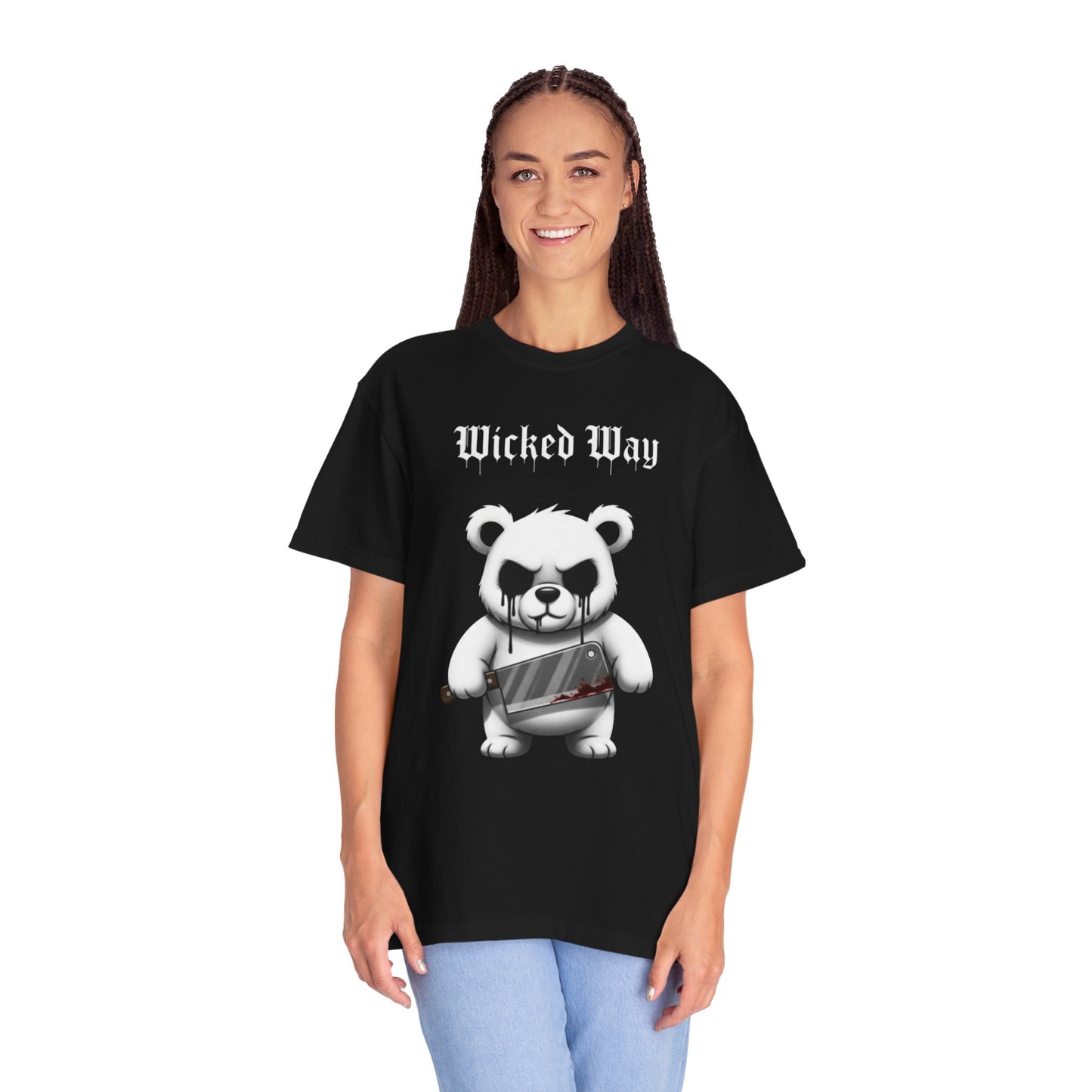 Limited Edition "Wicked Way" Butcher Knife Bear Graphic T-Shirt