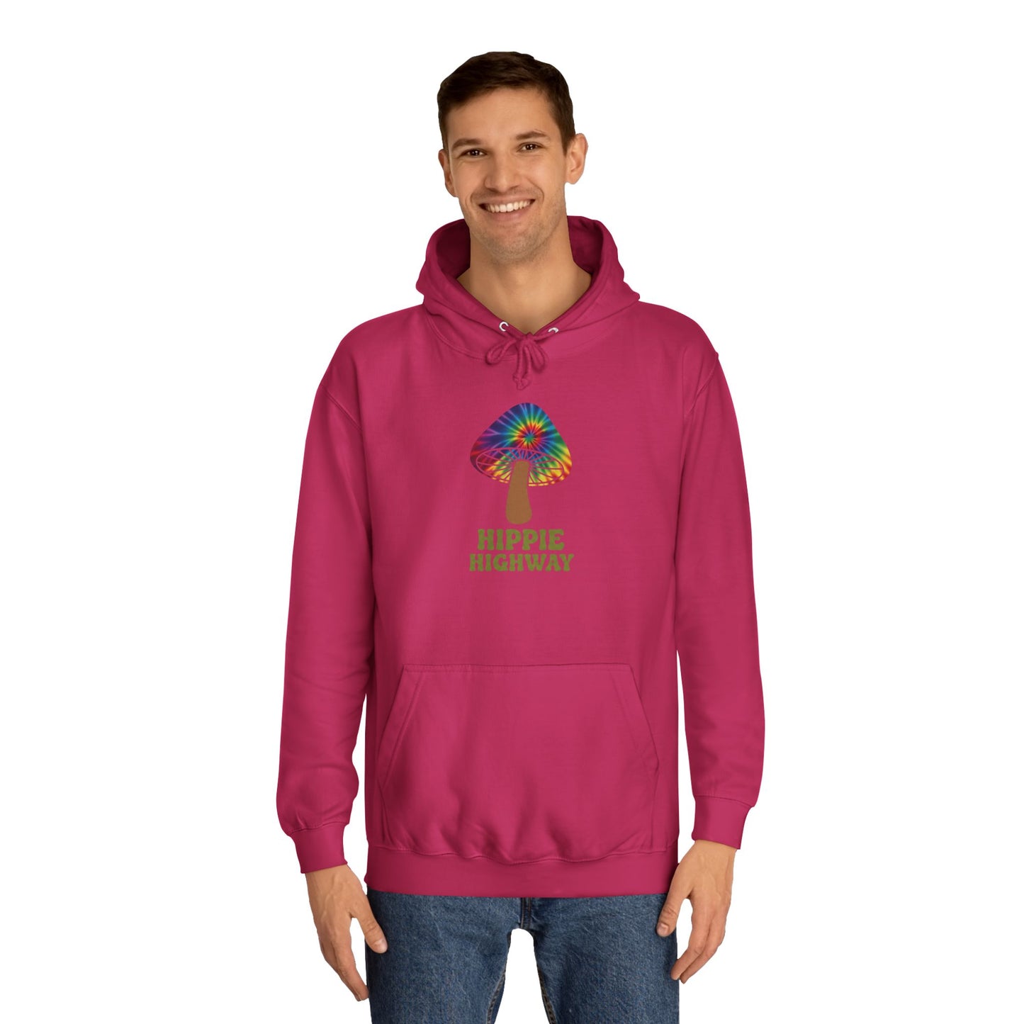 "Hippie Highway" Hippie Mushroom College Hoodie