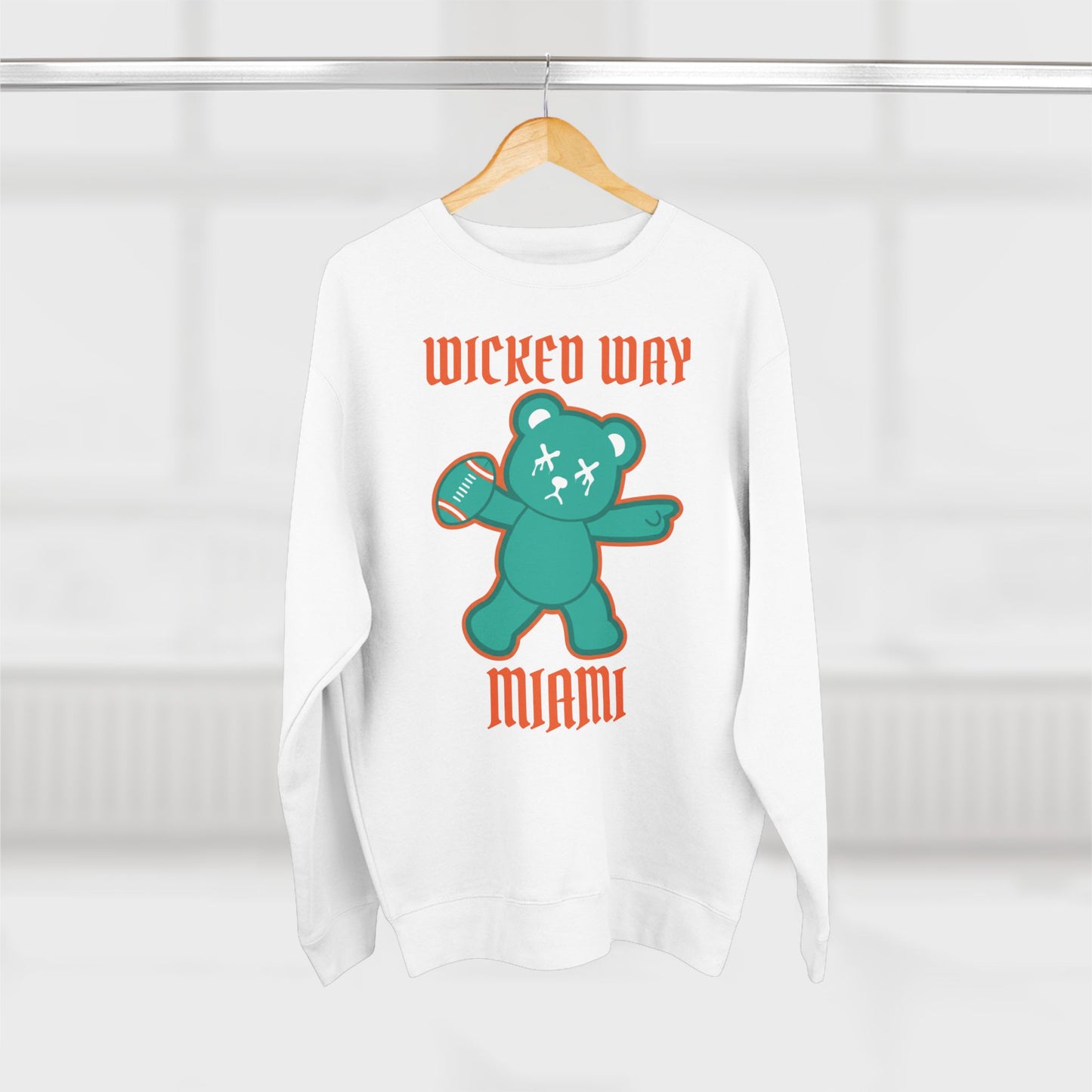 "Wicked Way" Deady Bear Football Miami Crewneck Sweatshirt