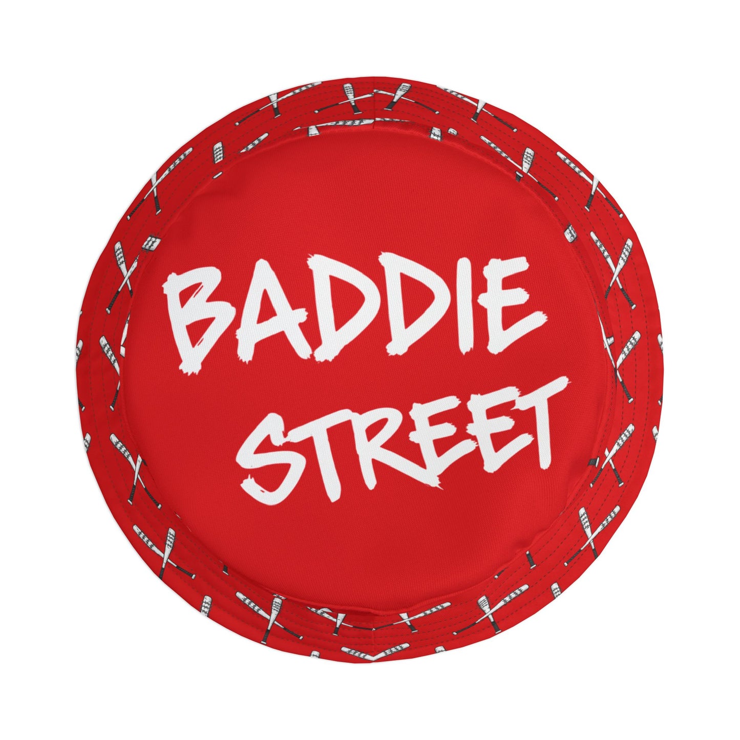 "Baddie Street" Baddie Bat Red Bucket Hat