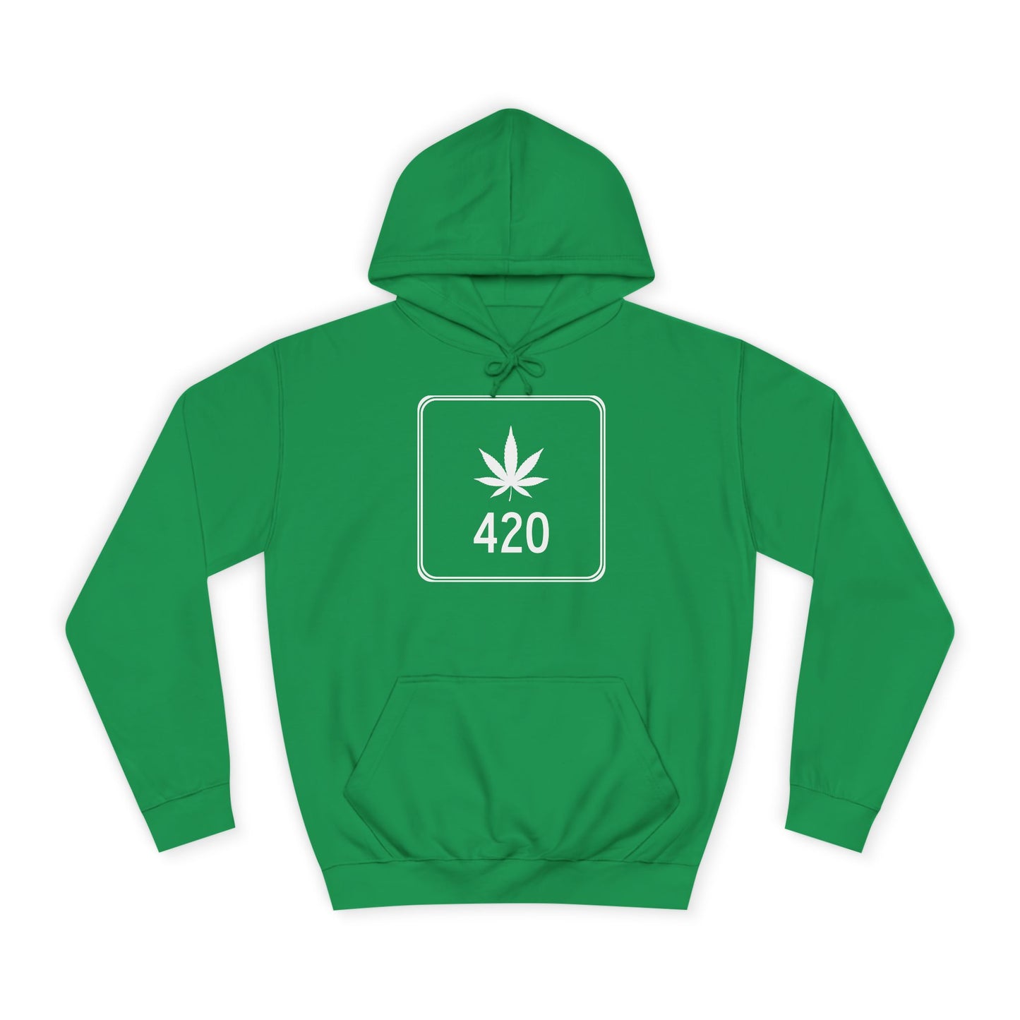 "Hippe Highway" 420 Pot Leaf Sign College Hoodie