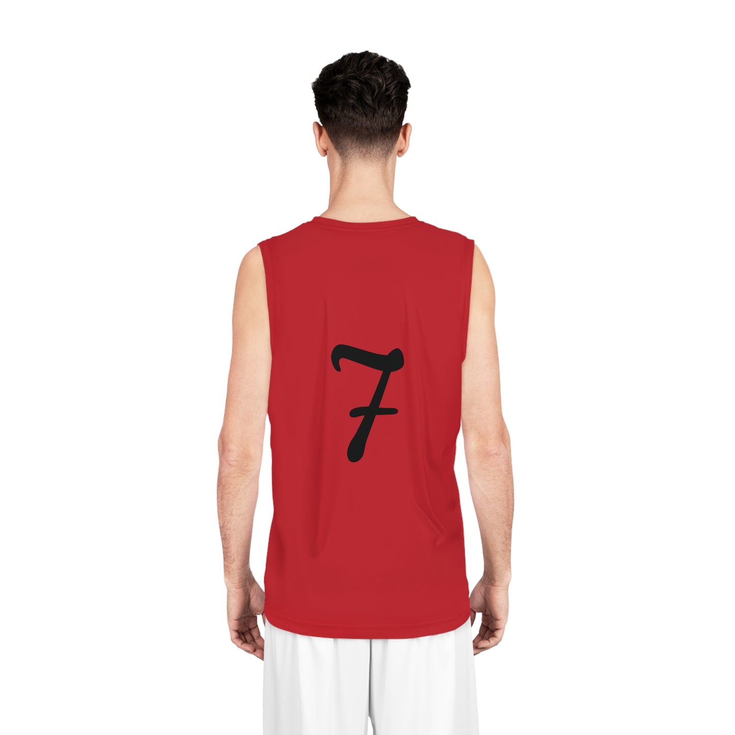 Red "Hustler Ave" #7 All Business Alt. Basketball Jersey