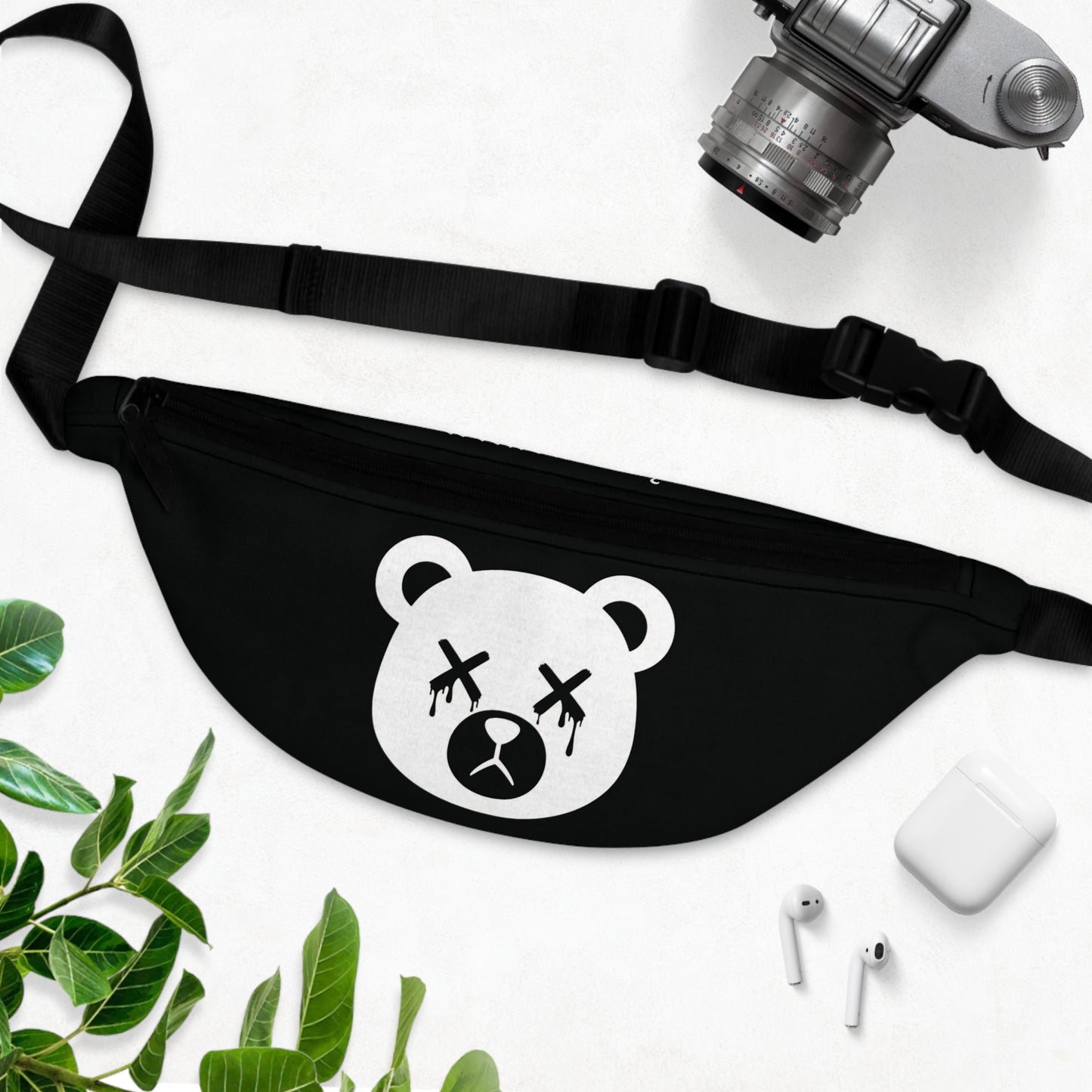 Black w/ White Logo "Wicked Way" Dead Bear Head Fanny Pack
