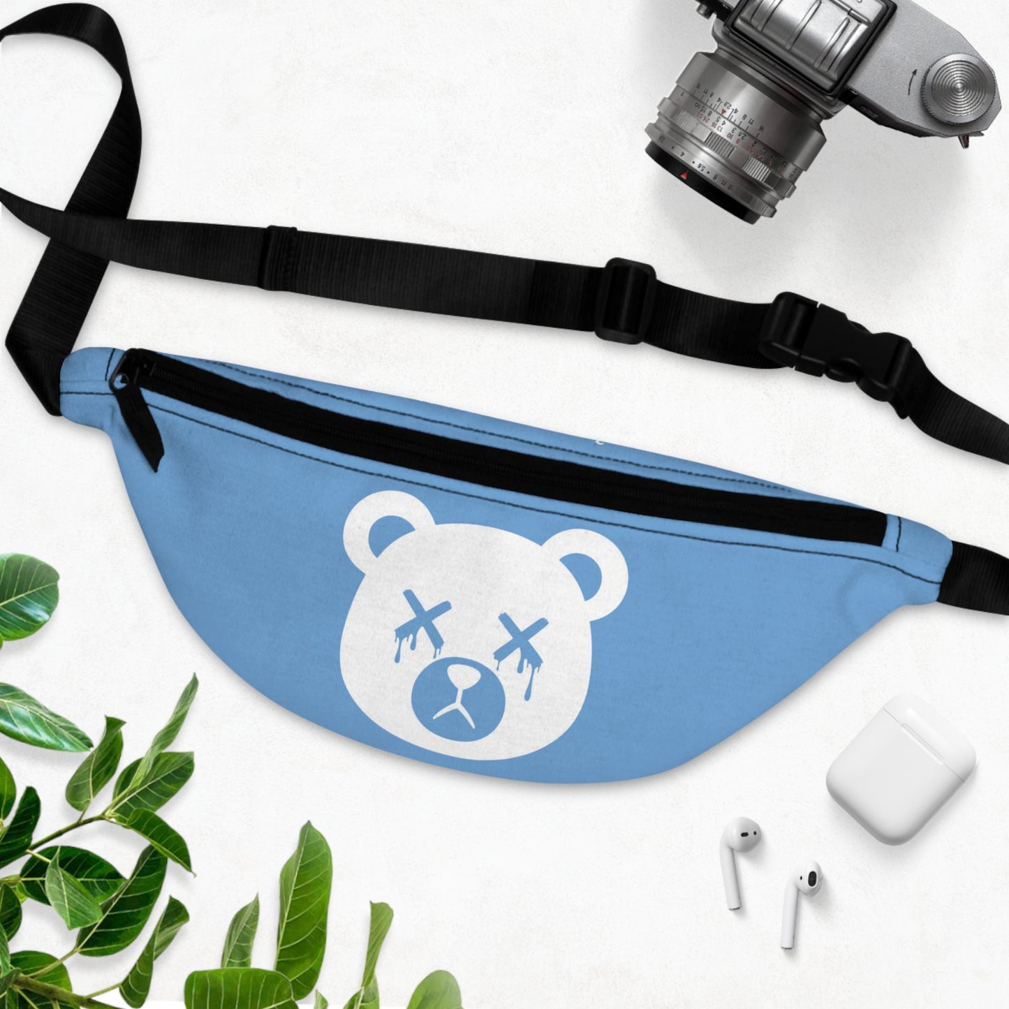 Light Blue w/ White Logo "Wicked Way" Dead Bear Head Fanny Pack