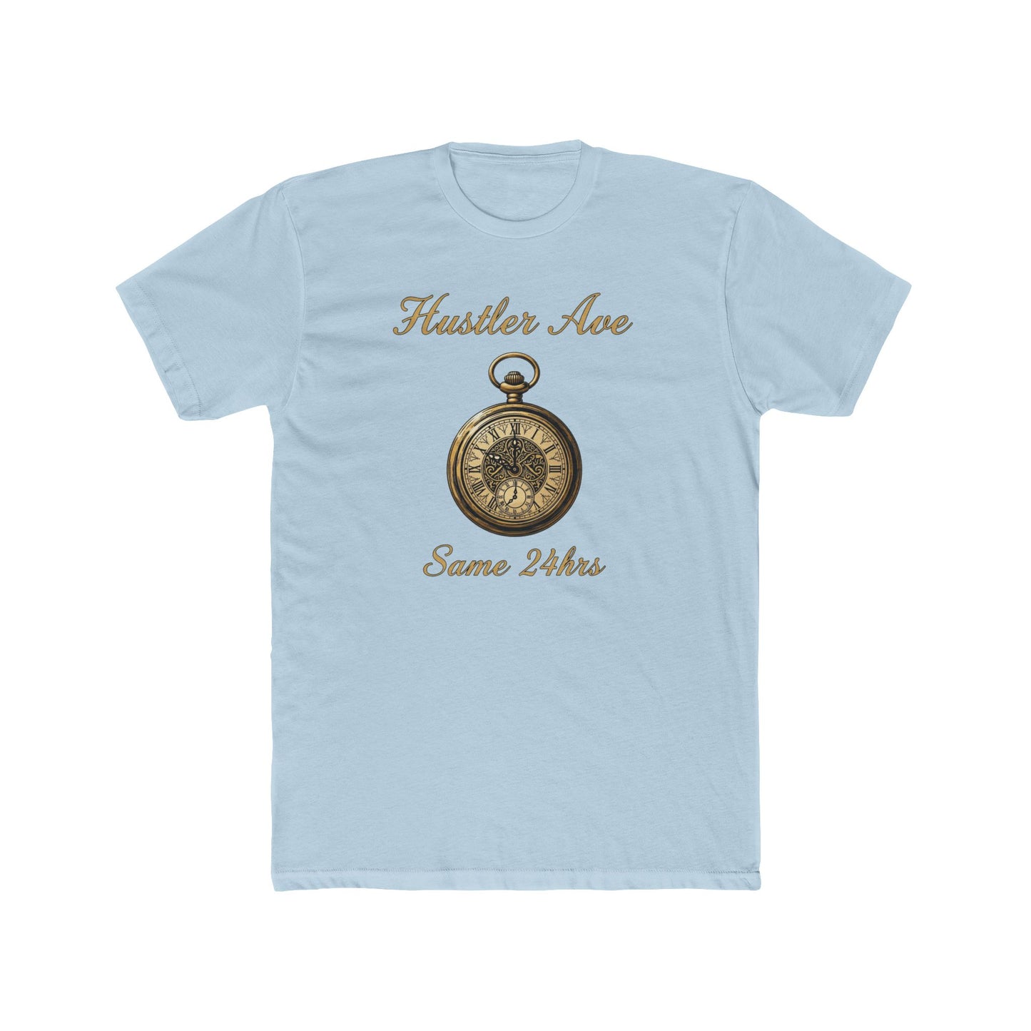 "Hustler Ave" Same 24Hrs Pocket Watch Cotton Crew Tee
