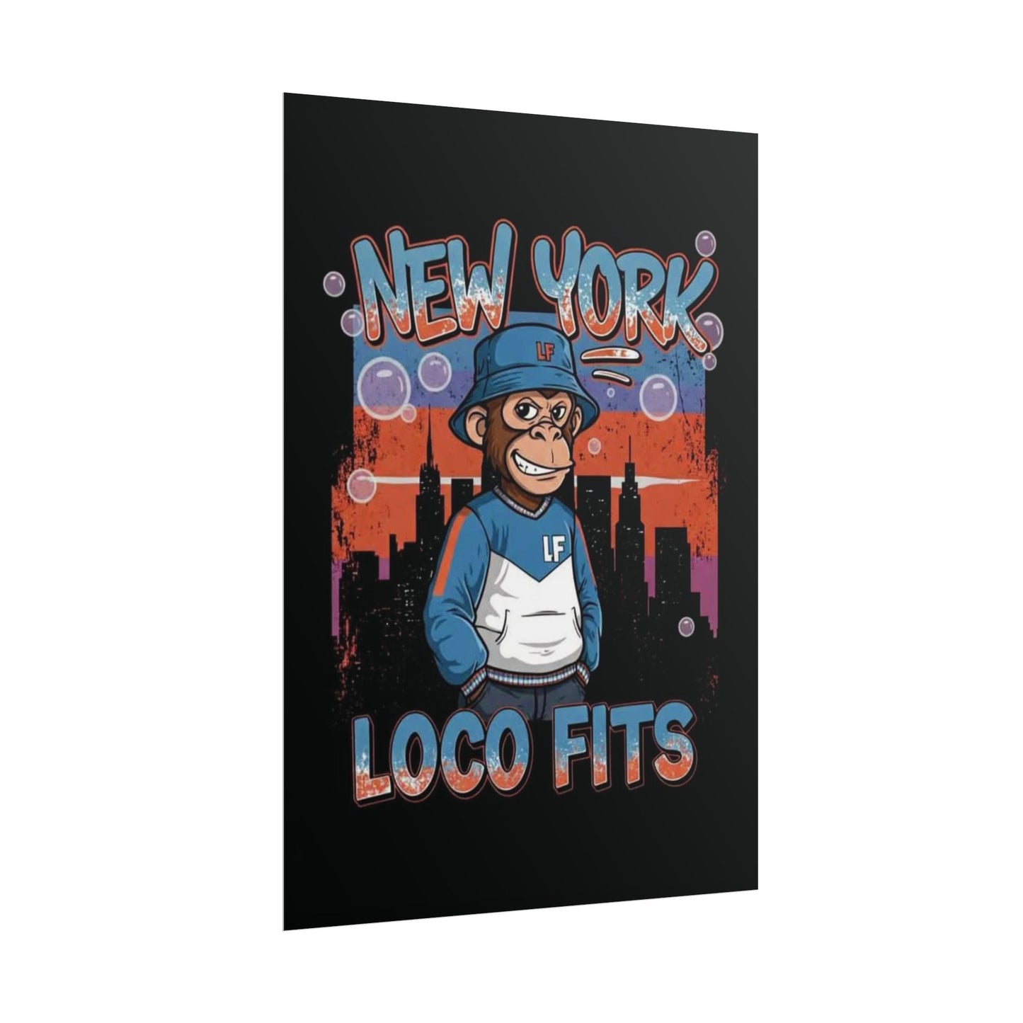 New York Loco Fits Monkey Art Poster - Urban Streetwear Vibe Decor