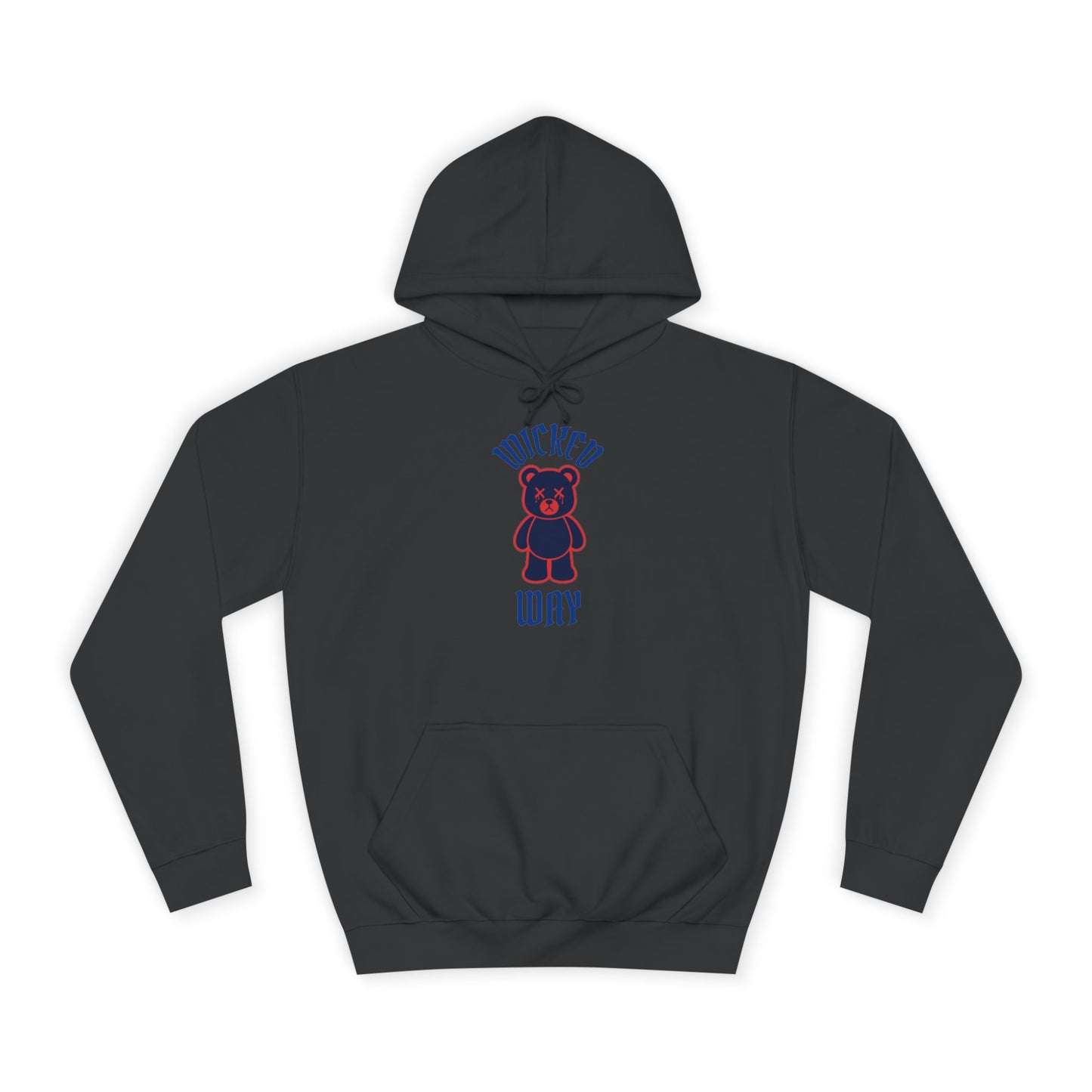 "Wicked Way" Deady Bear Red & Blue College Hoodie