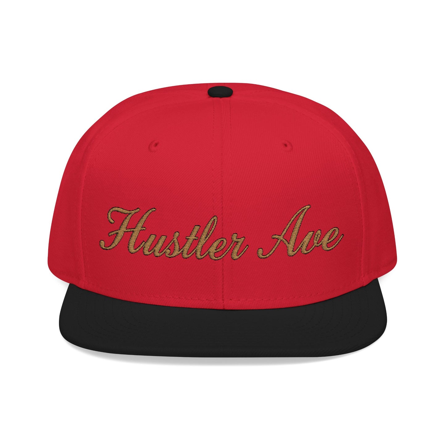 "Hustler Ave" Gold Edition Cursive Snapback Hat