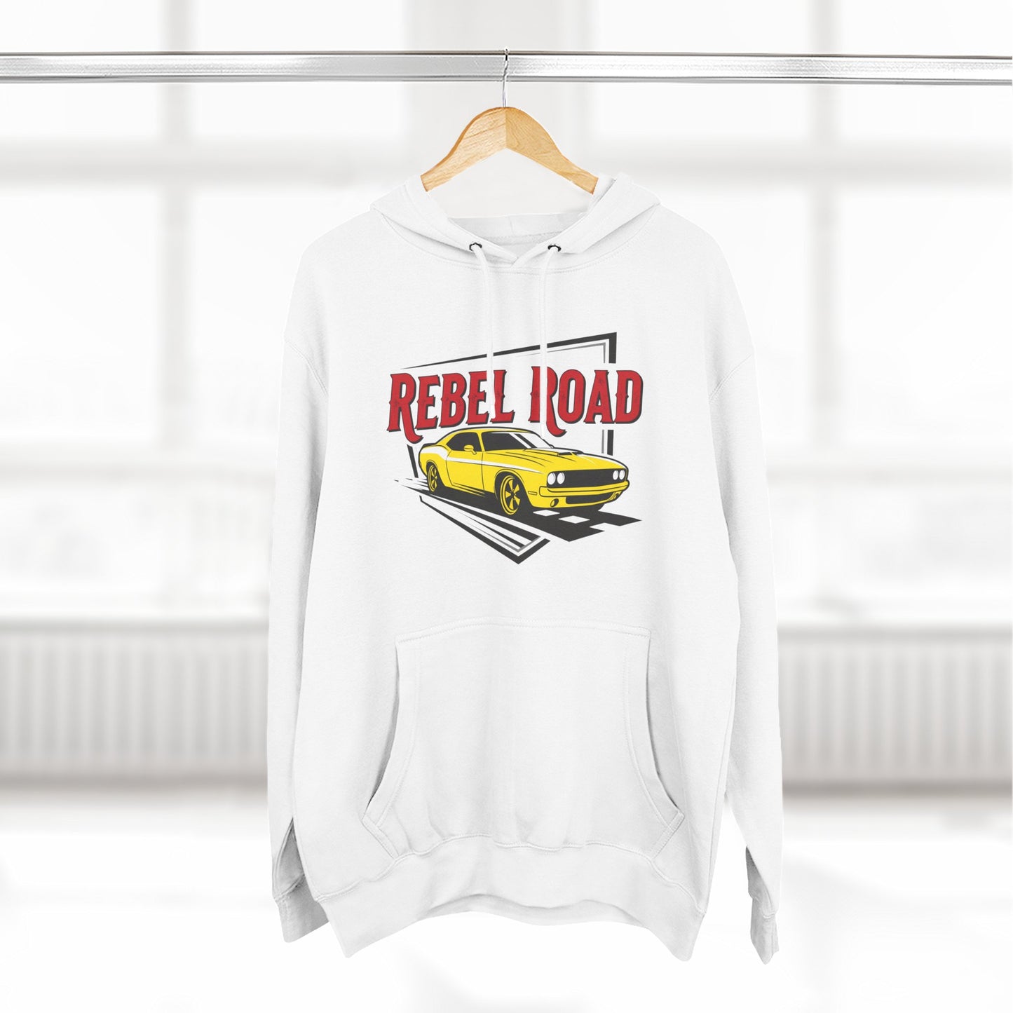 White "Rebel Road" Let's Race Fleece Hoodie