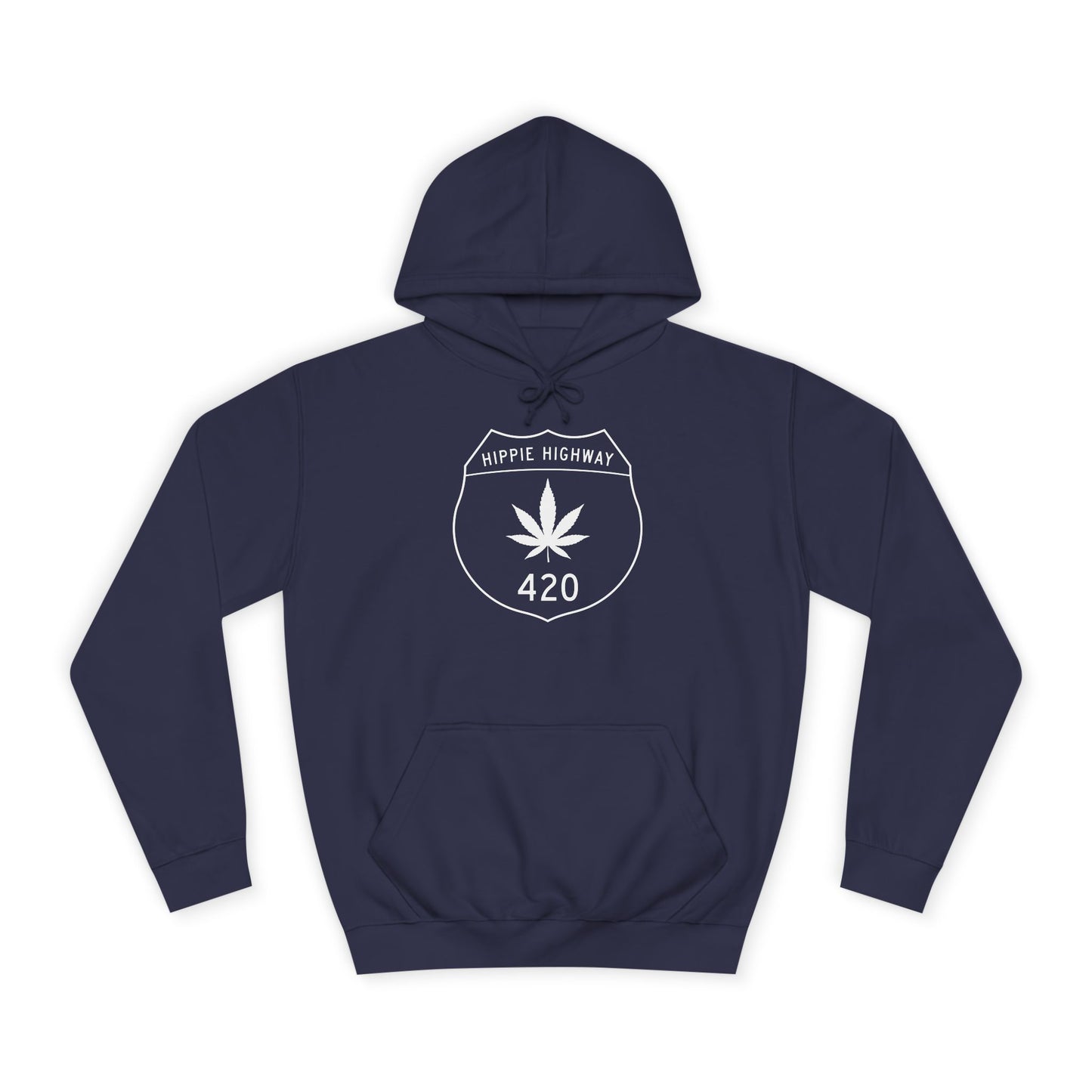 "Hippie Highway" 420 Road Sign College Hoodie