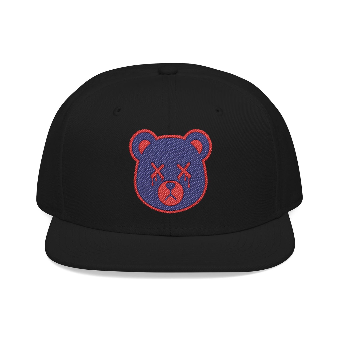 "Wicked Way" Deady Bear Head Blue & Red Snapback