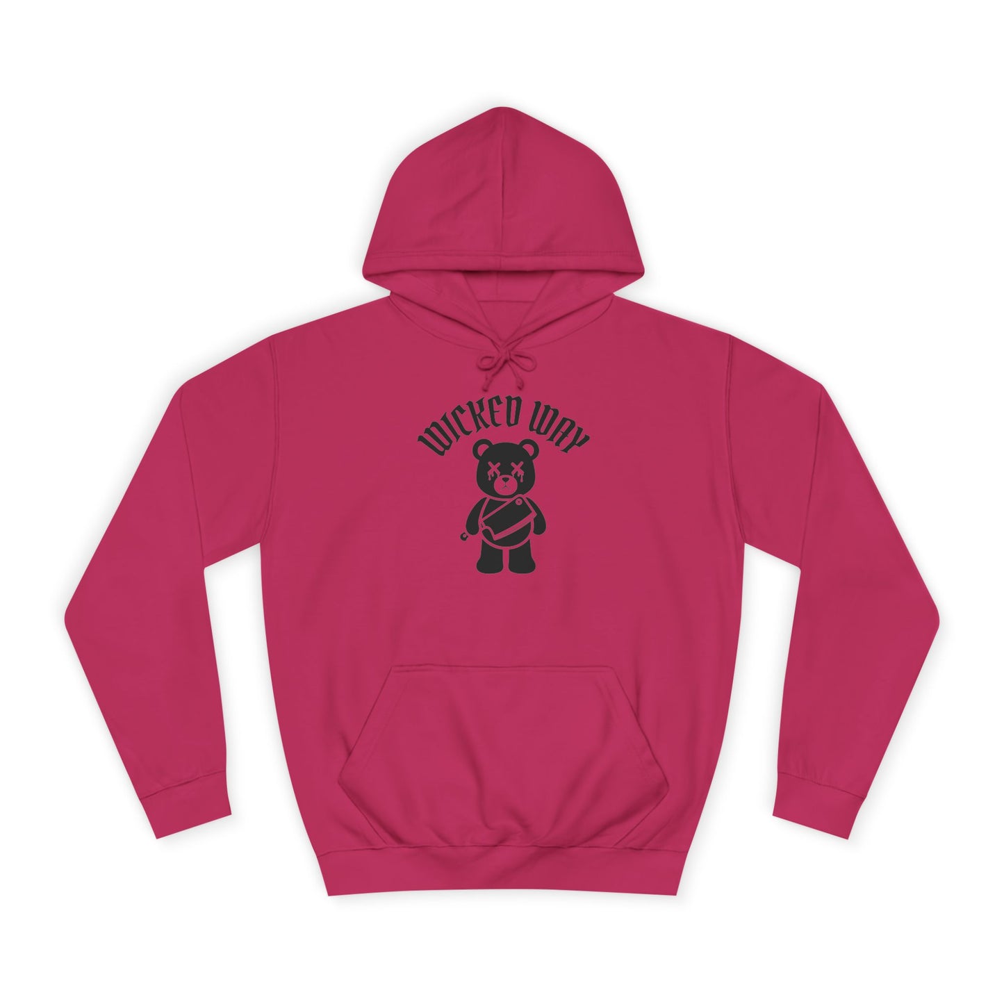 "Wicked Way" Deady Bear Butcher Knife Black Logo College Hoodie