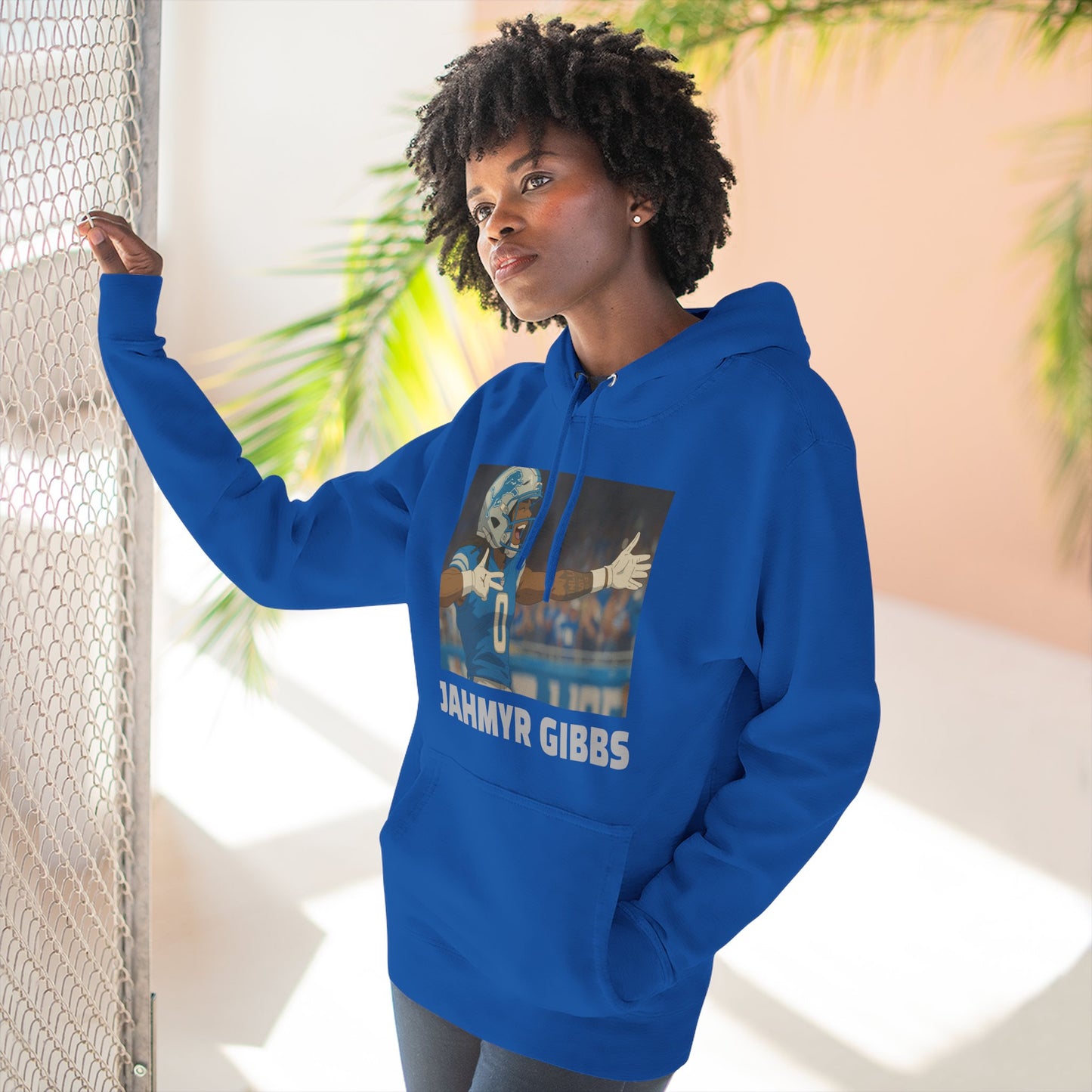 Anime Football 'Jahmyr Gibbs' Three-Panel Fleece Hoodie
