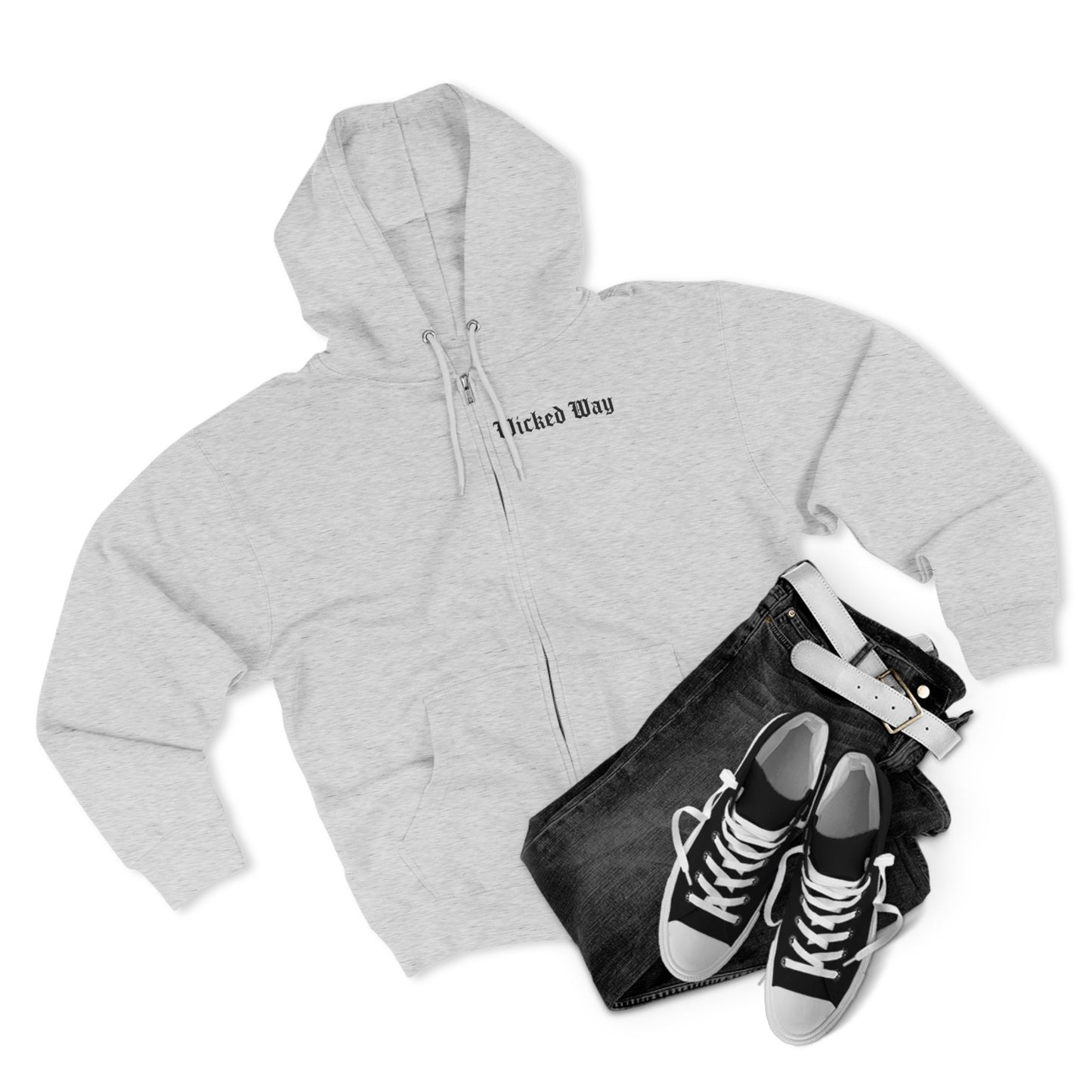 "Wicked Way" Deady Bear Head Zip Hoodie