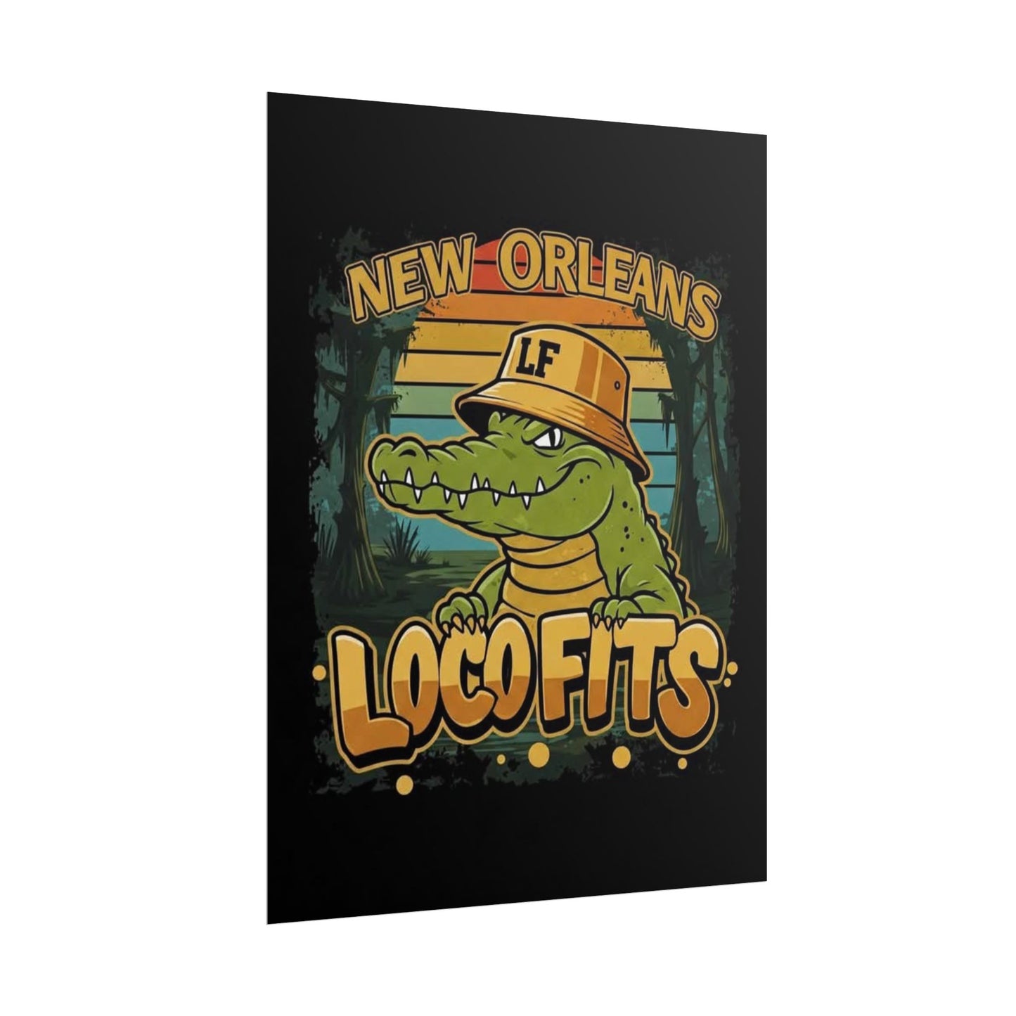 New Orleans Loco Fits Gator Wall Art Poster - Loco Fits Design