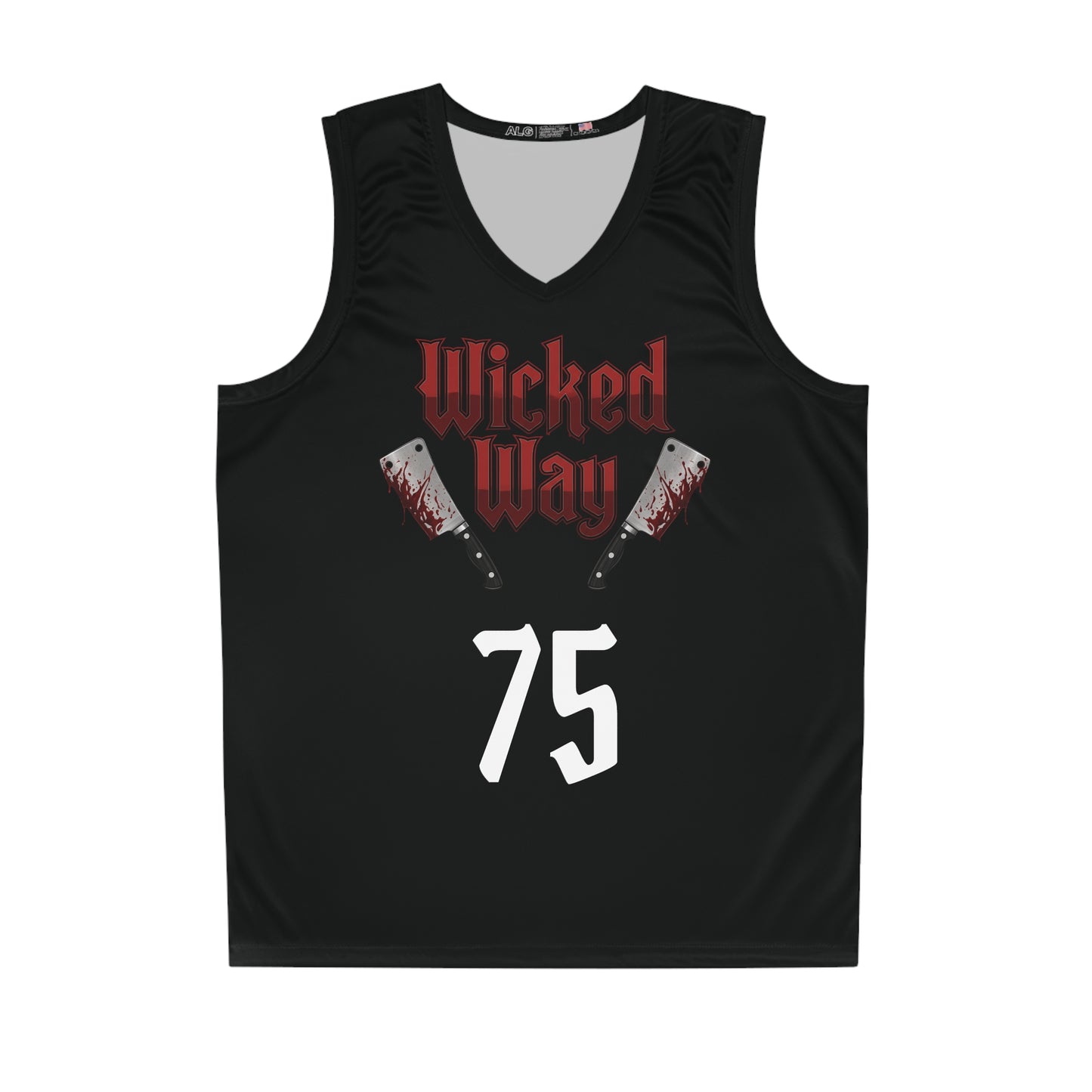 Black "Wicked Way" #75 Double Butcher Knives Alt. Basketball Jersey