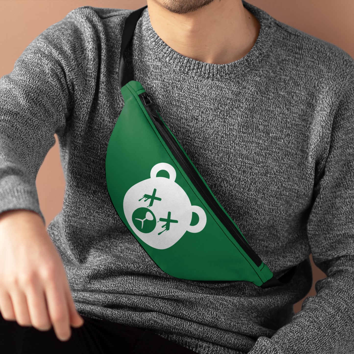 Green w/ White Logo "Wicked Way" Dead Bear Head Fanny Pack