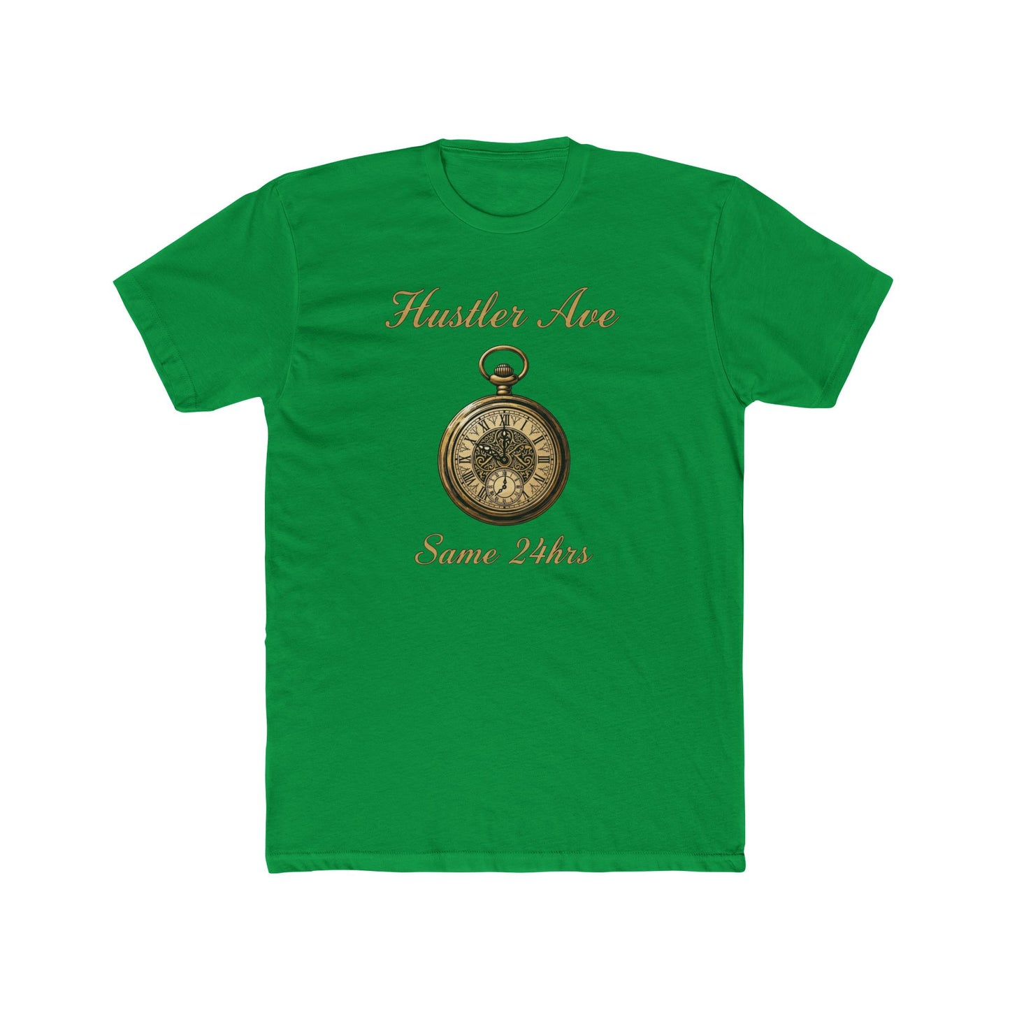 "Hustler Ave" Same 24Hrs Pocket Watch Cotton Crew Tee