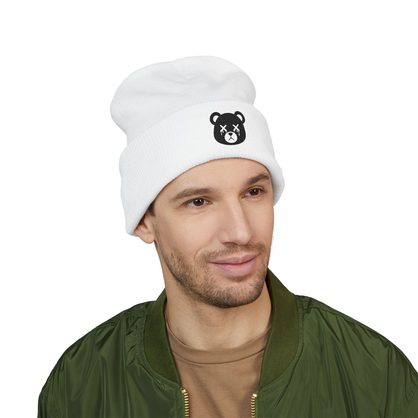 "Wicked Way" Dead Bear Head Black Embroidered Beanie (Multi Color Options)