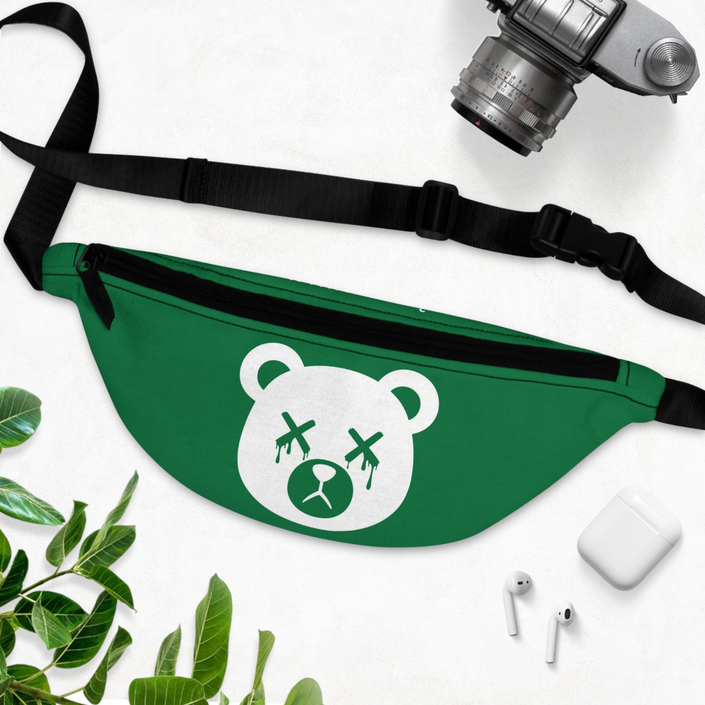Green w/ White Logo "Wicked Way" Dead Bear Head Fanny Pack