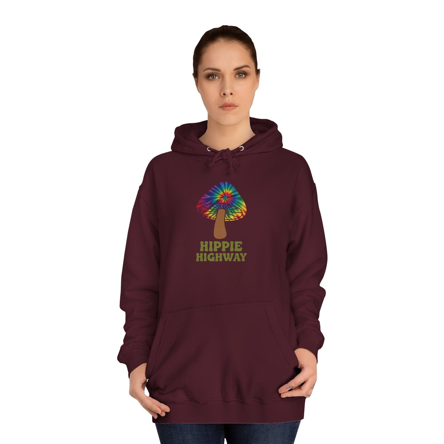 "Hippie Highway" Hippie Mushroom College Hoodie