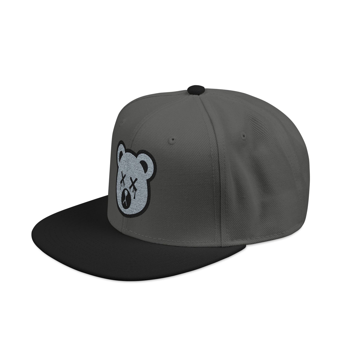 "Wicked Way" Silver & Black Deady Bear Head Logo Snapback