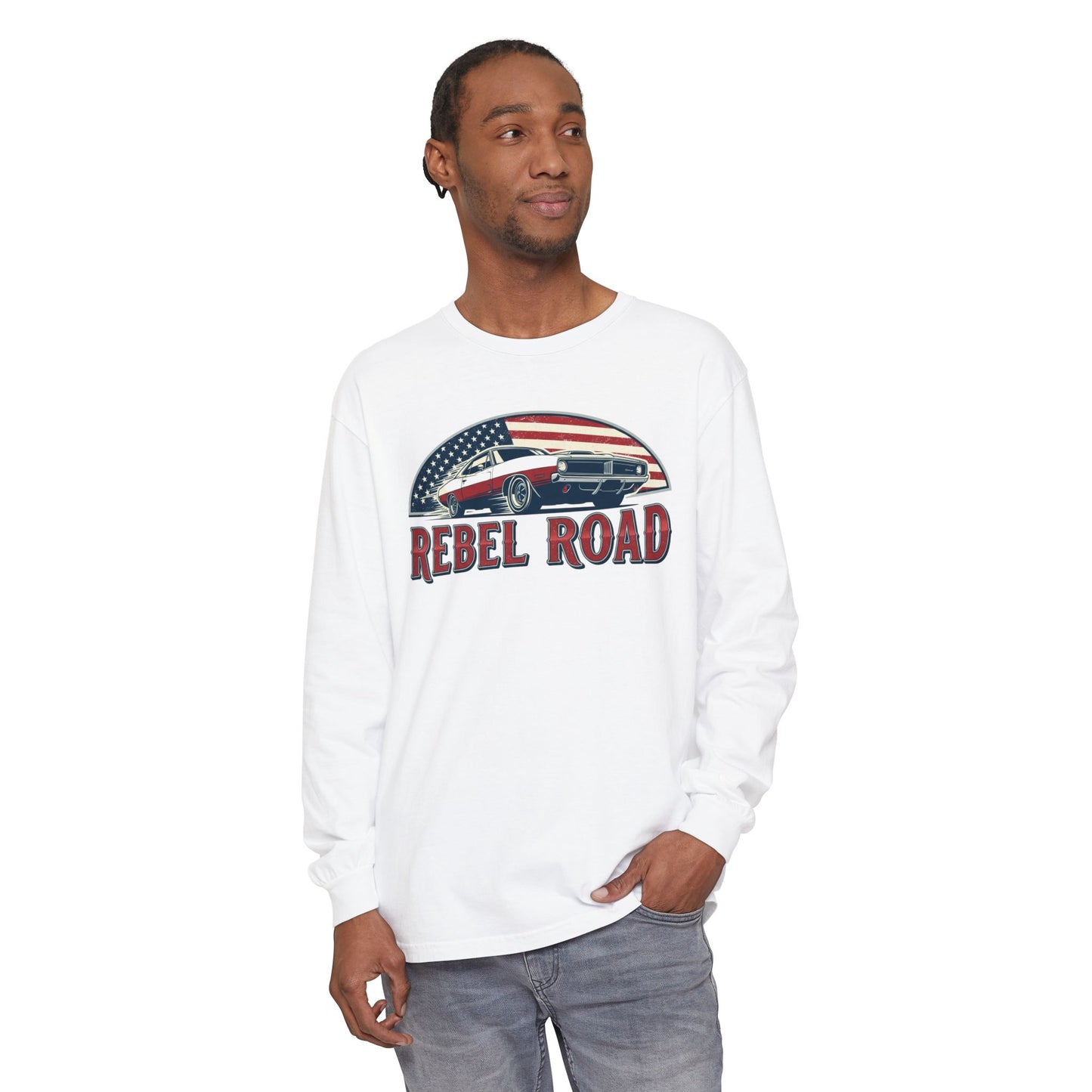 "Rebel Road" American Muscle Long Sleave Vintage Tee,