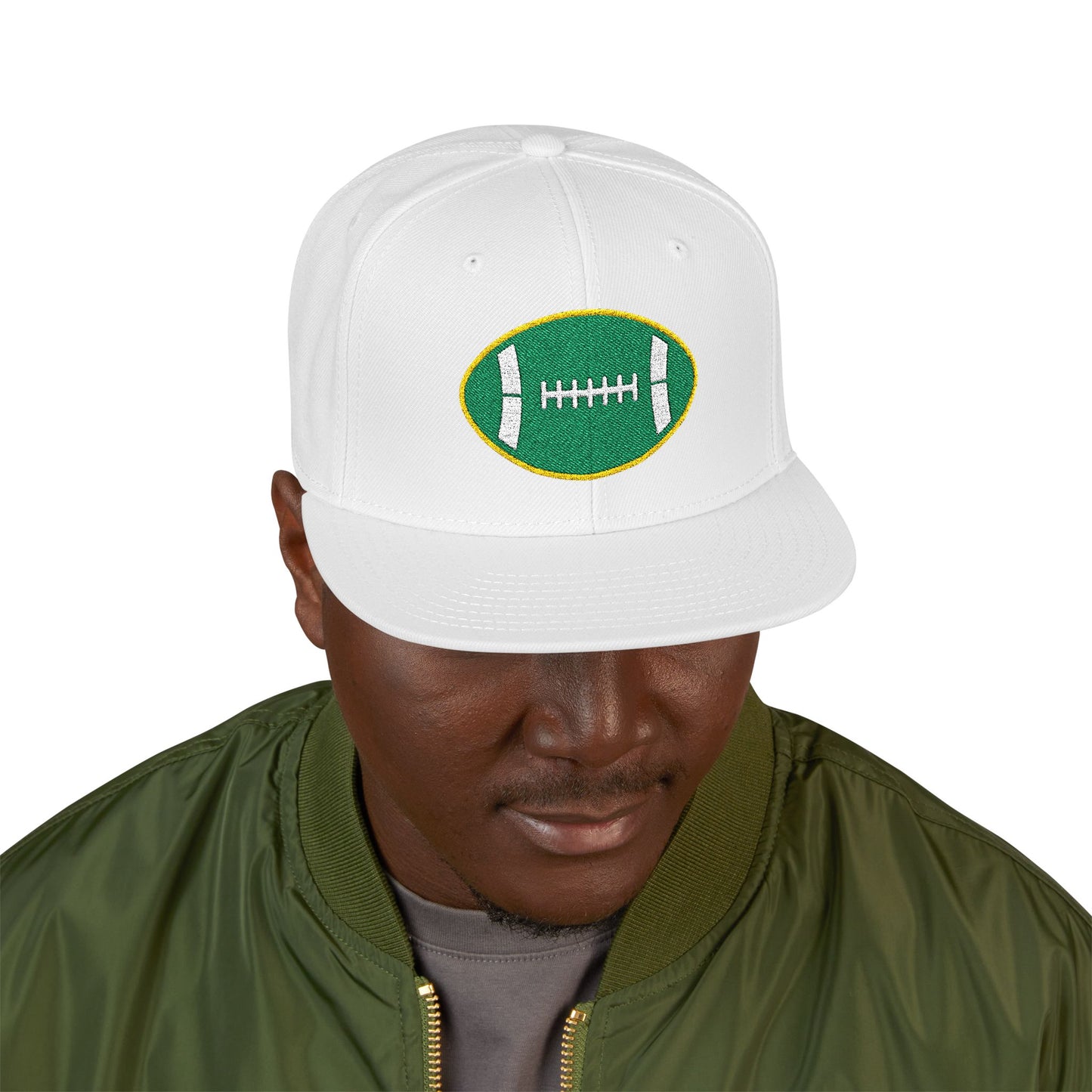 Legends "Wicked Way" Football White, Green, & Yellow Logo Snapback