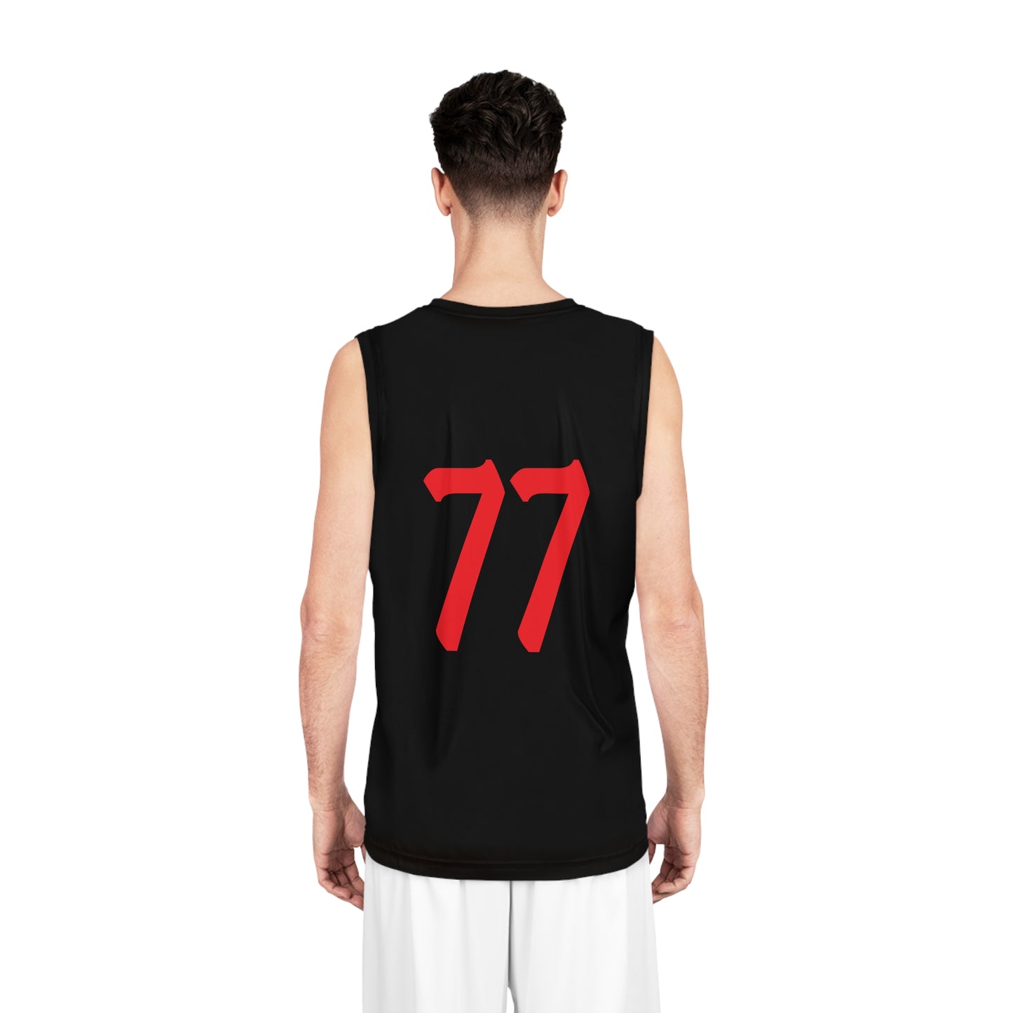 Black & Red "Wicked Way" #77 Double Butcher Knives Basketball Jersey