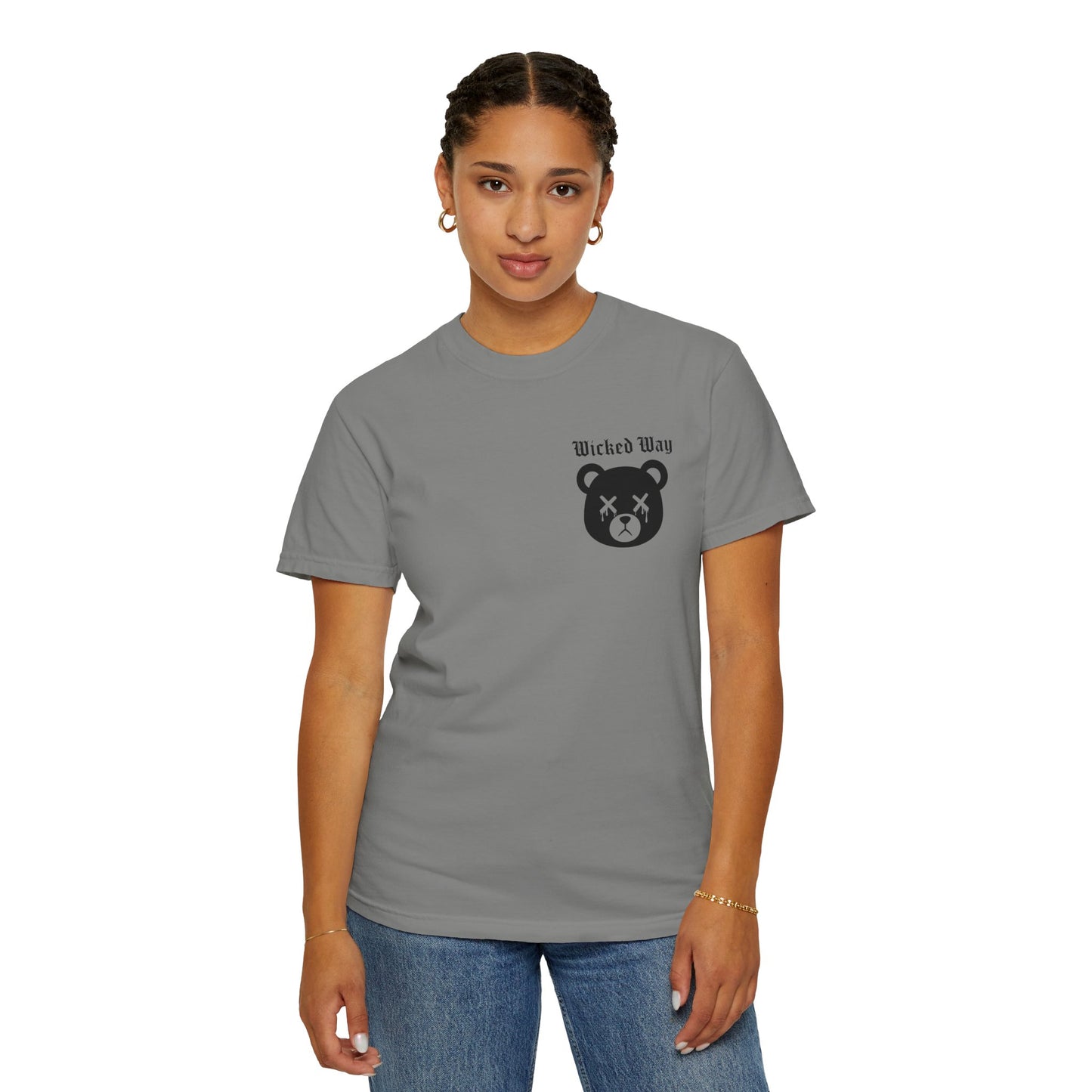 "Wicked Way" Dead Bear Head Pocket Logo Graphic T-Shirt (Multi Color Options)
