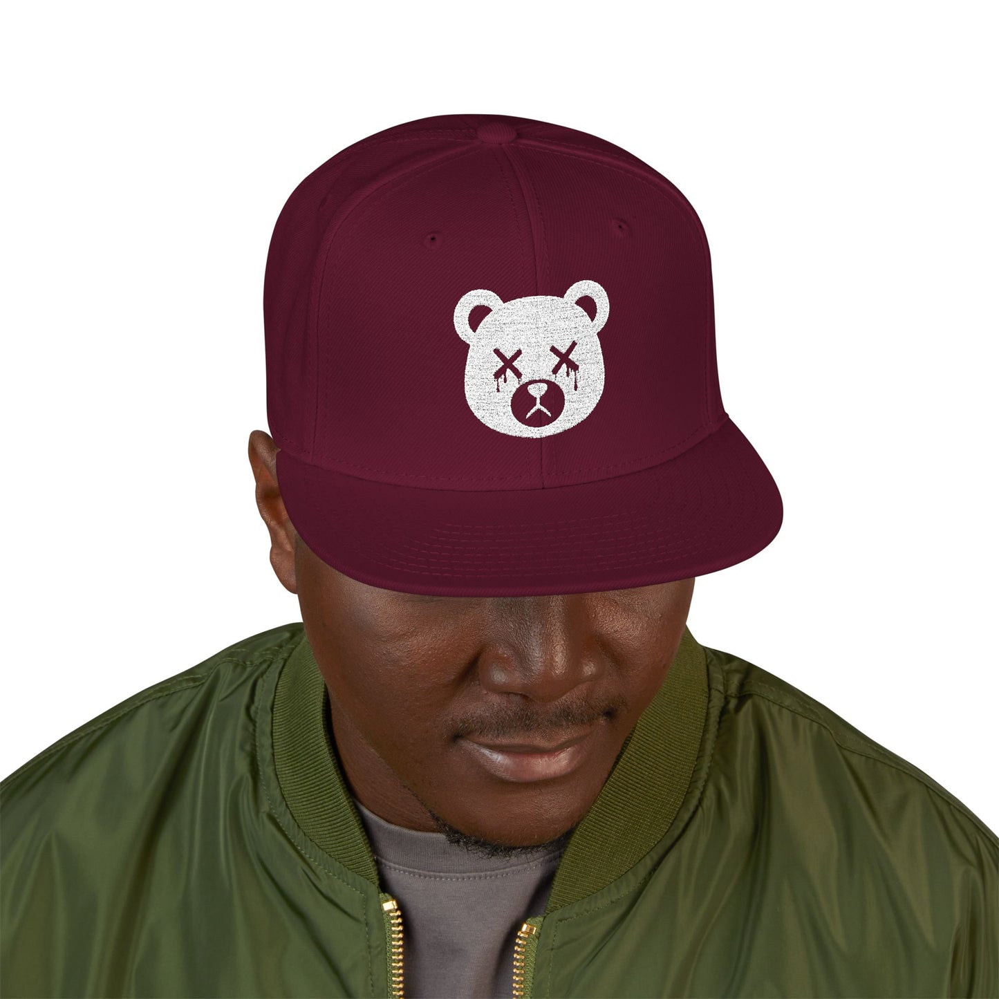 "Wicked Way" Dead Bear Head Alt. White Logo Snapback Hat (Multi Color Options)