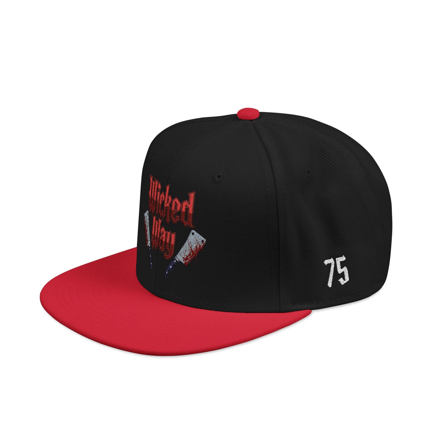 Black & Black and Red "Wicked Way" #75 Double Butcher Knives Alt. Snapback