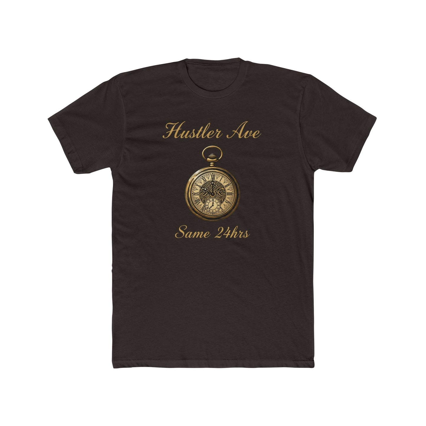 "Hustler Ave" Same 24Hrs Pocket Watch Cotton Crew Tee