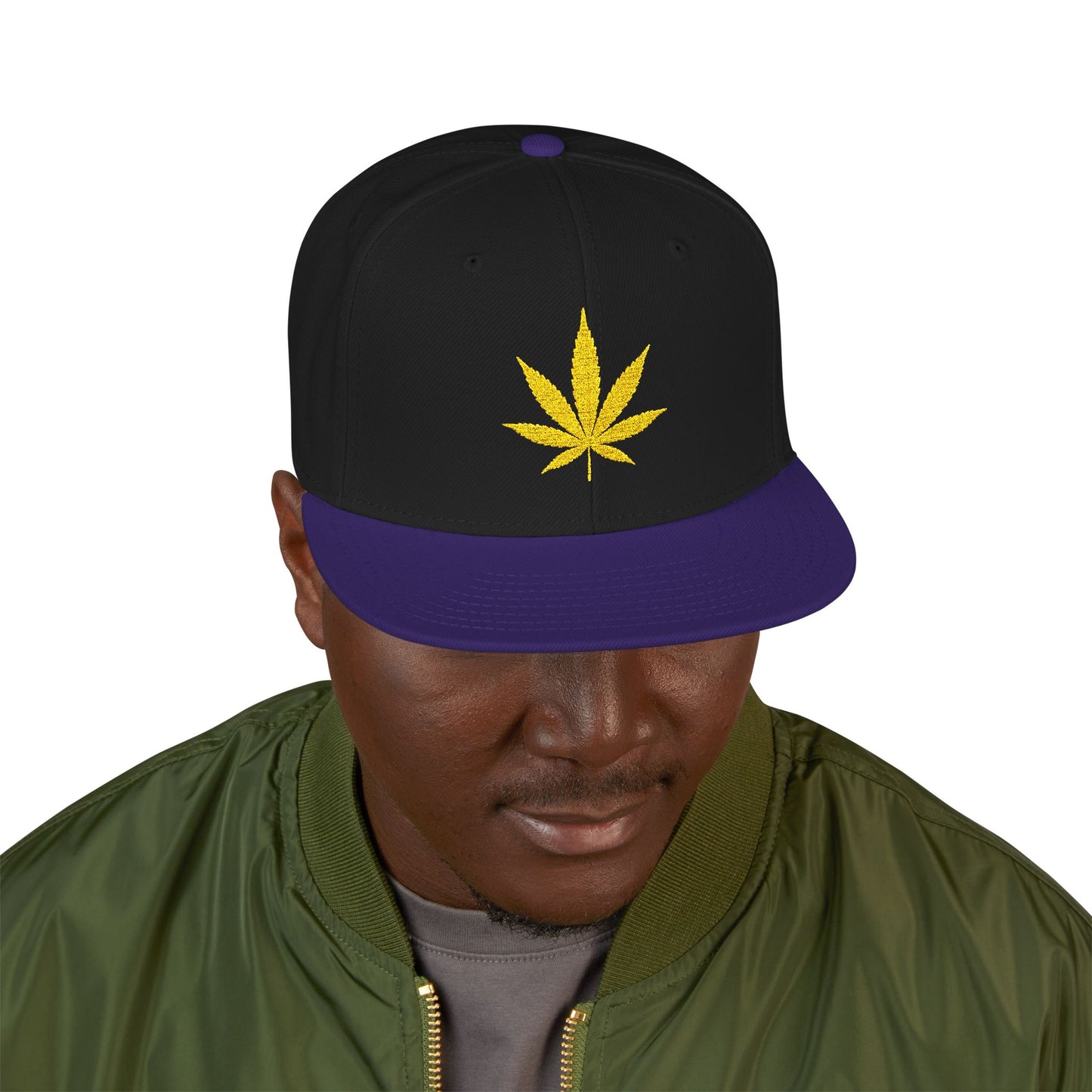 "Hippie Highway" 420 Yellow Pot Leaf Snapback Hat