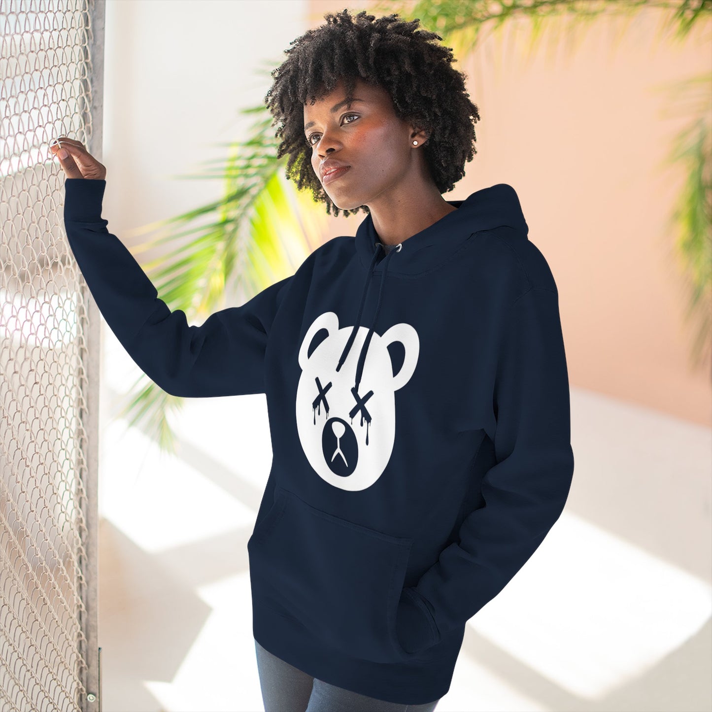 "Wicked Way" Dead Bear Head Solo White Logo Hoodie